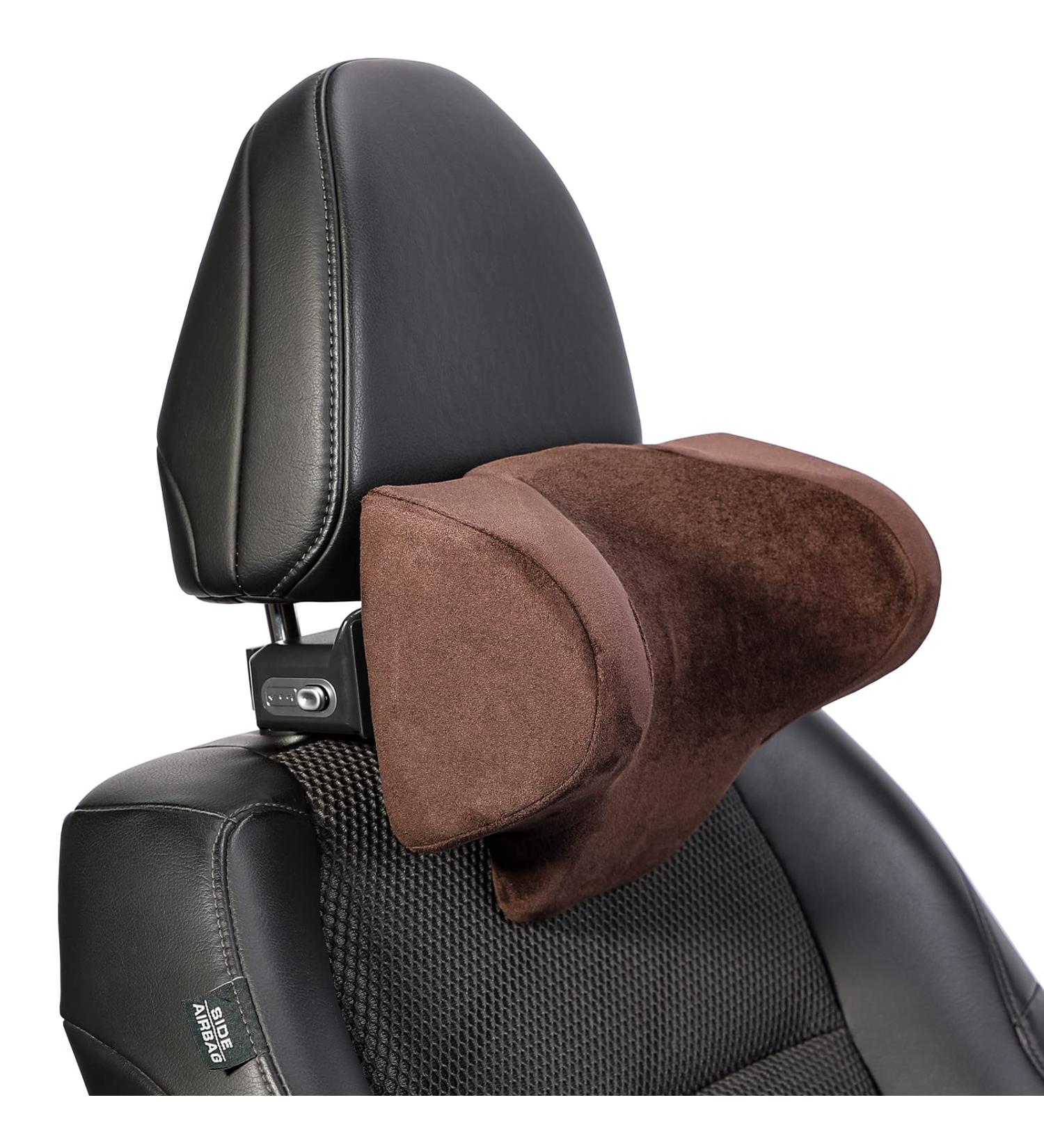 Rokehr Car Seat Neck Pillow - Adjustable Memory Foam Headrest for Comfortable Driving - Brown - Buy Online on GoSupps.com