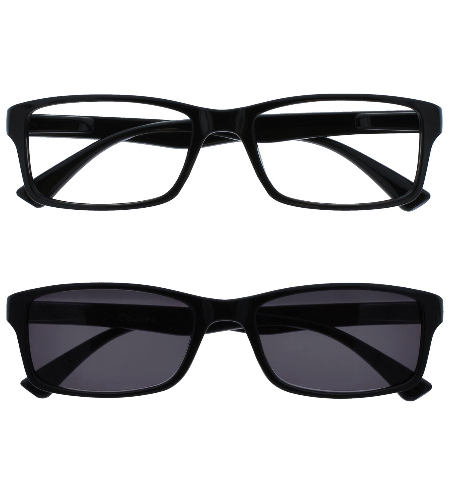 Black UV400 Reading Glasses Twin Pack | Stylish Designer Readers for Men & Women | RS92-1 +1.50 - Buy Online on GoSupps.com