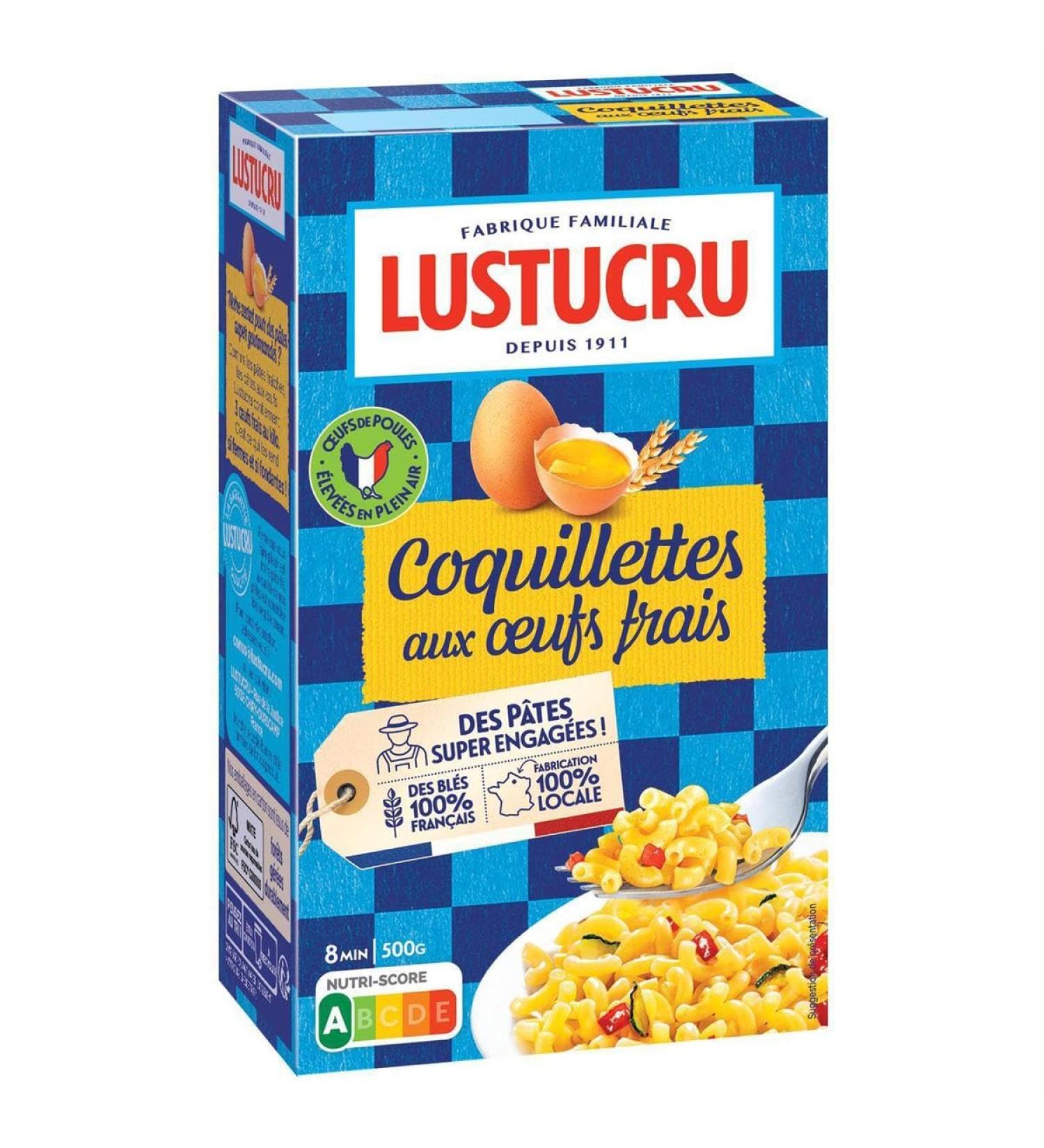  G n rique LUSTUCRU - Lustucru Coquillettes Pasta with Fresh Eggs 500G - 500G - Pack of 4 - Sold in Packs - Buy Online on GoSupps.com