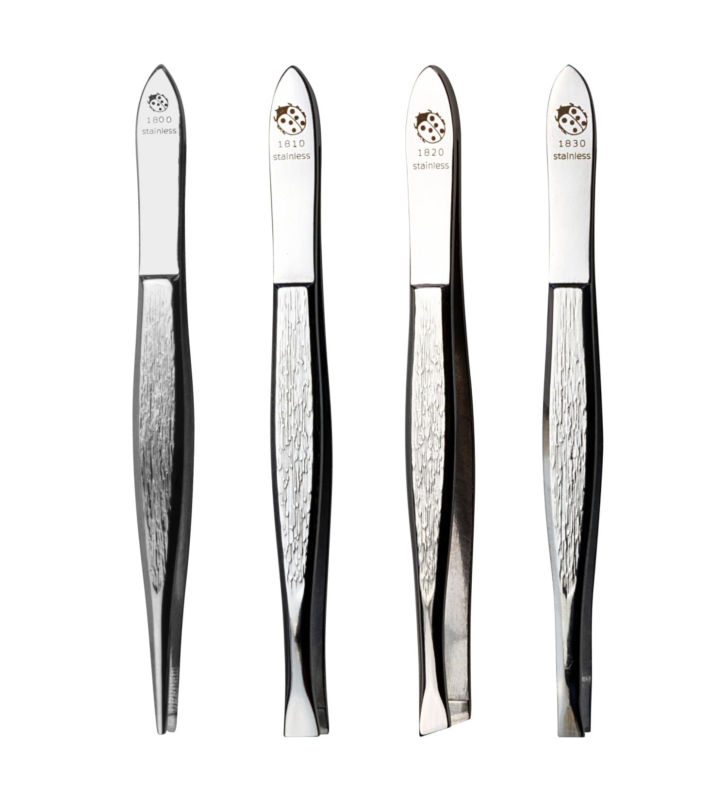 Sonnenschein by Hans Kniebes Eyebrow Tweezers 4 Stainless Steel Tweezers for Plucking Hair and Removing Blackheads for Precise Facial Care 4er Set - Buy Online on GoSupps.com