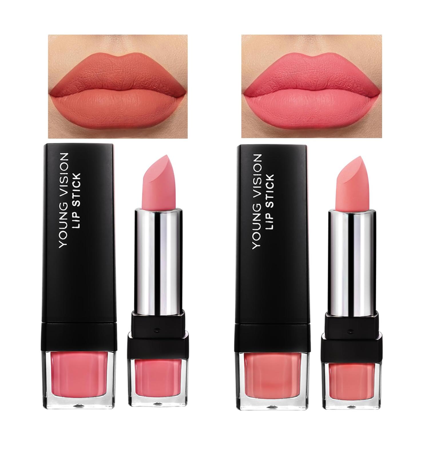 DIARO Matte Lipsticks Set for Women - Long-Lasting Velvet Waterproof Lip Gloss (Pack of 2) - Creamy Texture & Full Color - Buy Online on GoSupps.com