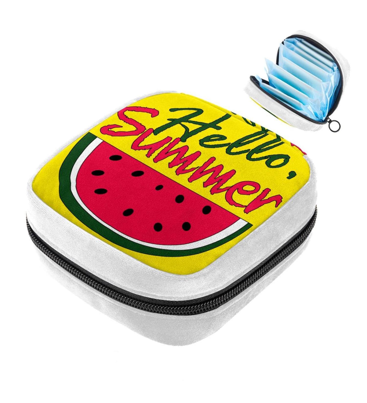 GIAPB Sanitary Napkin Storage Bag Period Bag Tampon Bag Makeup Bag Pad Pouch Watermelon Yellow Background Color3870 - Buy Online on GoSupps.com