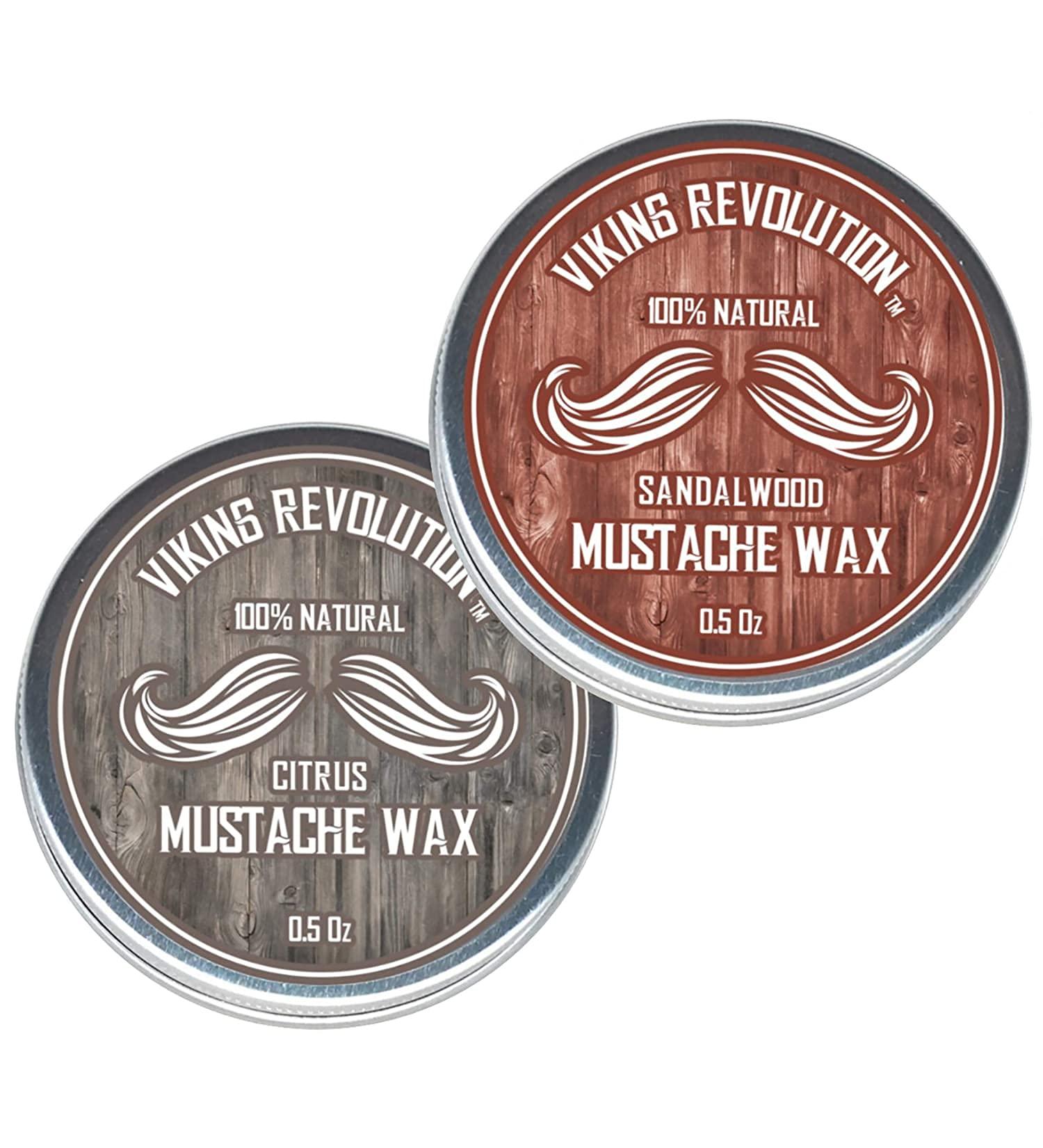 Mustache Wax 2 Pack - Strong-Hold Beard & Moustache Wax for Men - Citrus & Sandalwood Scent - 0.5 Ounce (Pack of 2) - Buy Online on GoSupps.com