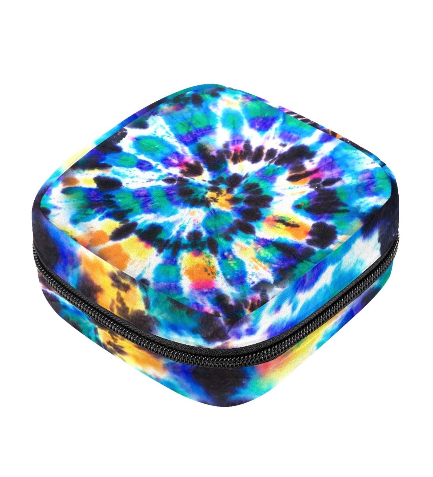 Portable Batik Printing Women's Napkin Storage Bag | Zippered Menstrual Pad Holder for Teens & Adults - Buy Online on GoSupps.com