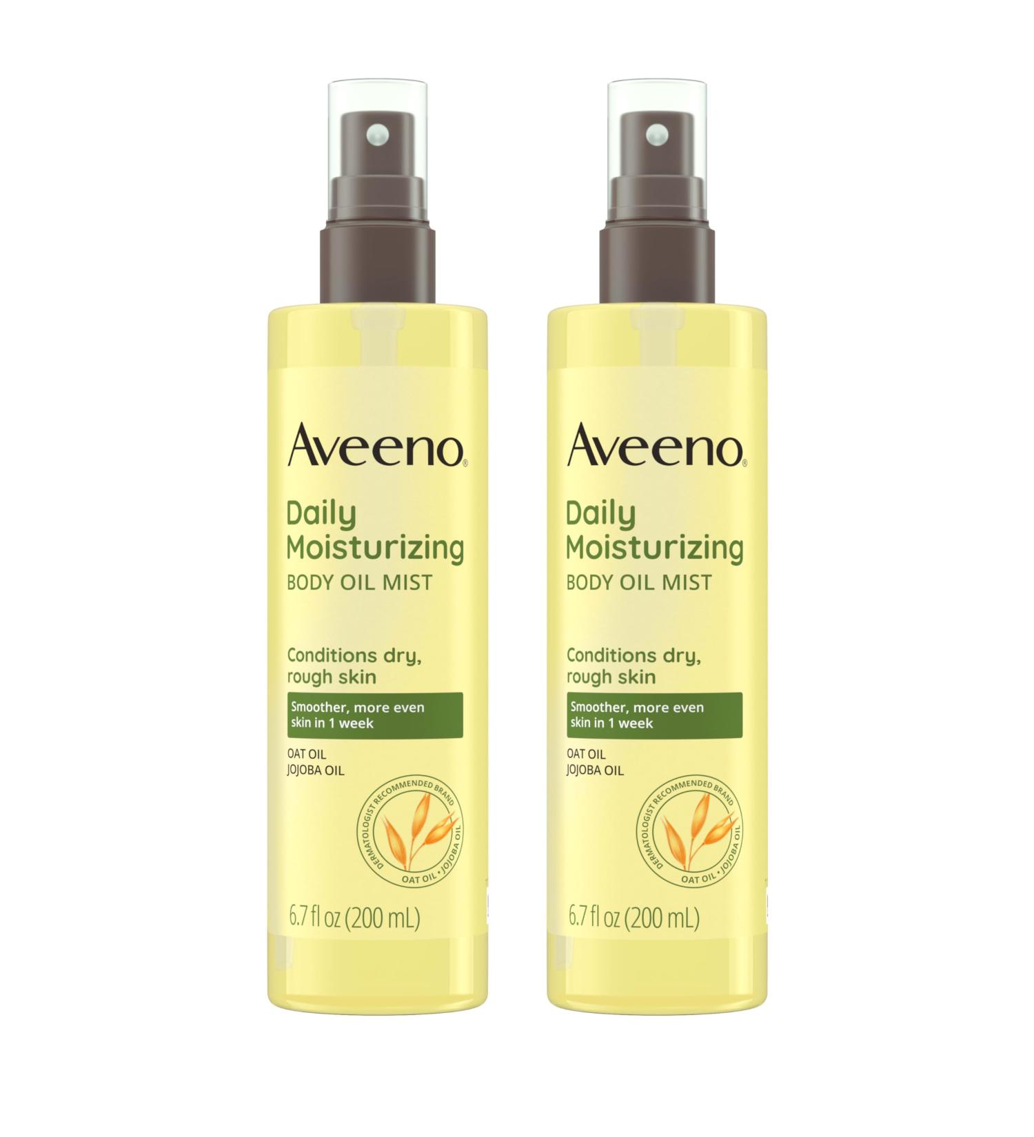 Aveeno Daily Moisturizing Body Oil Mist with Oat & Jojoba Oil for Dry Sensitive Skin Nourishing Body Spray for Smoother Skin Paraben- Silicone- & Alcohol-Free Twin Pack 6.7 fl. oz 2 Pack 6.7 Fl Oz (Pack of 2) Oil Mist - Buy Online on GoSupps.com