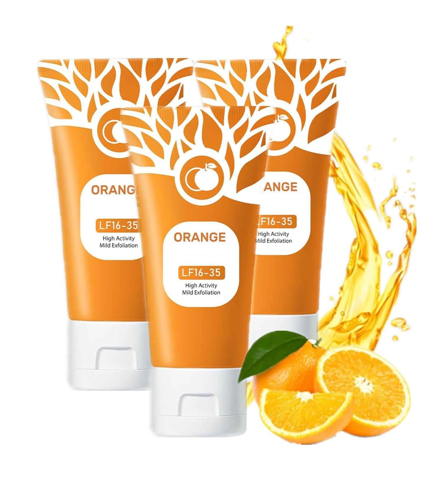 Orange Exfoliating Gel for Face & Body - Deep Cleansing Moisturizing Scrub with Enzymes Organic Formula to Remove Blackheads & Smooth Skin Suitable for All Skin Types (3pc 50g) 3pc 1.76 Ounce (Pack of 1) - Buy Online on GoSupps.com