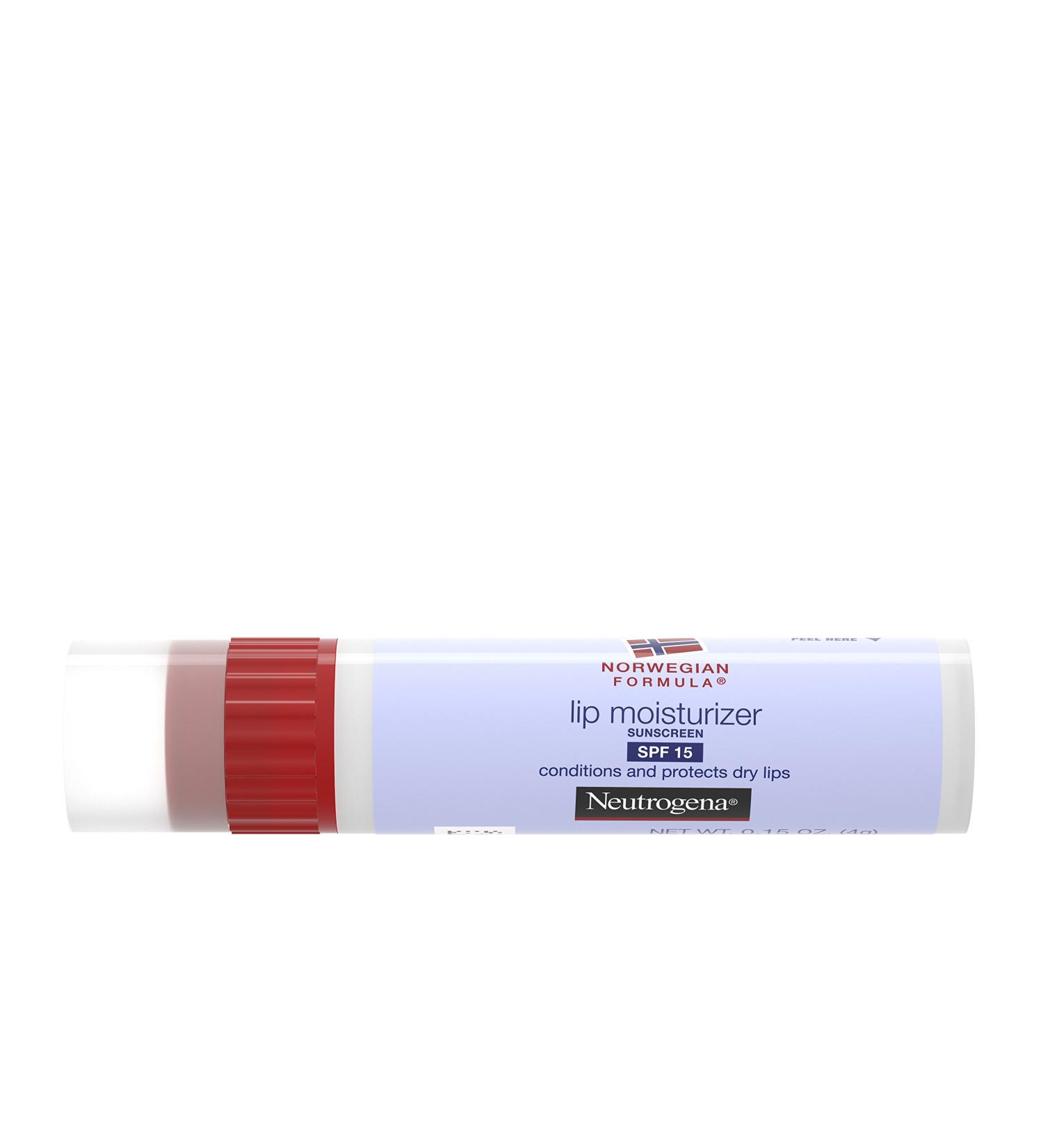 Neutrogena Norwegian Formula Lip Moisturizer SPF 15 | Soothing & Nourishing for Dry Lips | PABA & Fragrance-Free | .15 oz - Buy Online on GoSupps.com