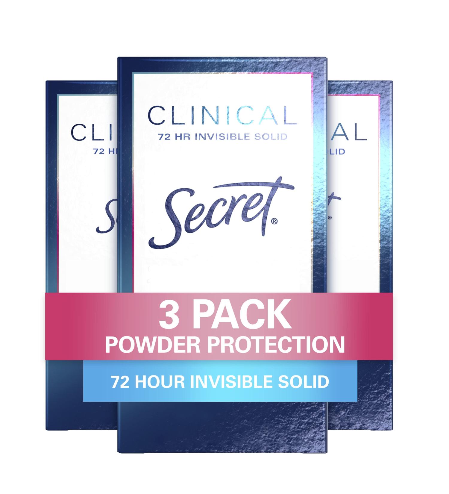 Secret Clinical Strength Women's Antiperspirant Deodorant, Protecting Powder, Pack of 3 - 1.6 oz - Buy Online on GoSupps.com
