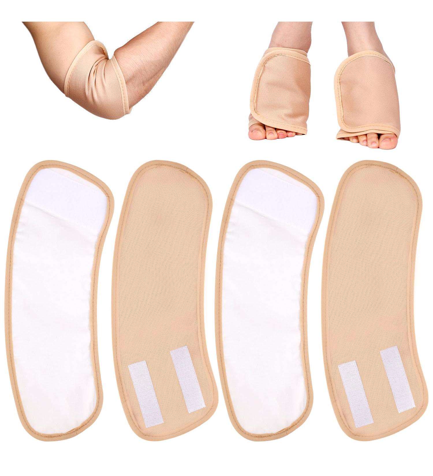 4pcs Organic Castor Oil Pack Wraps for Feet - Comfortable Khaki Sets for Pain Relief & Detox - Buy Online on GoSupps.com