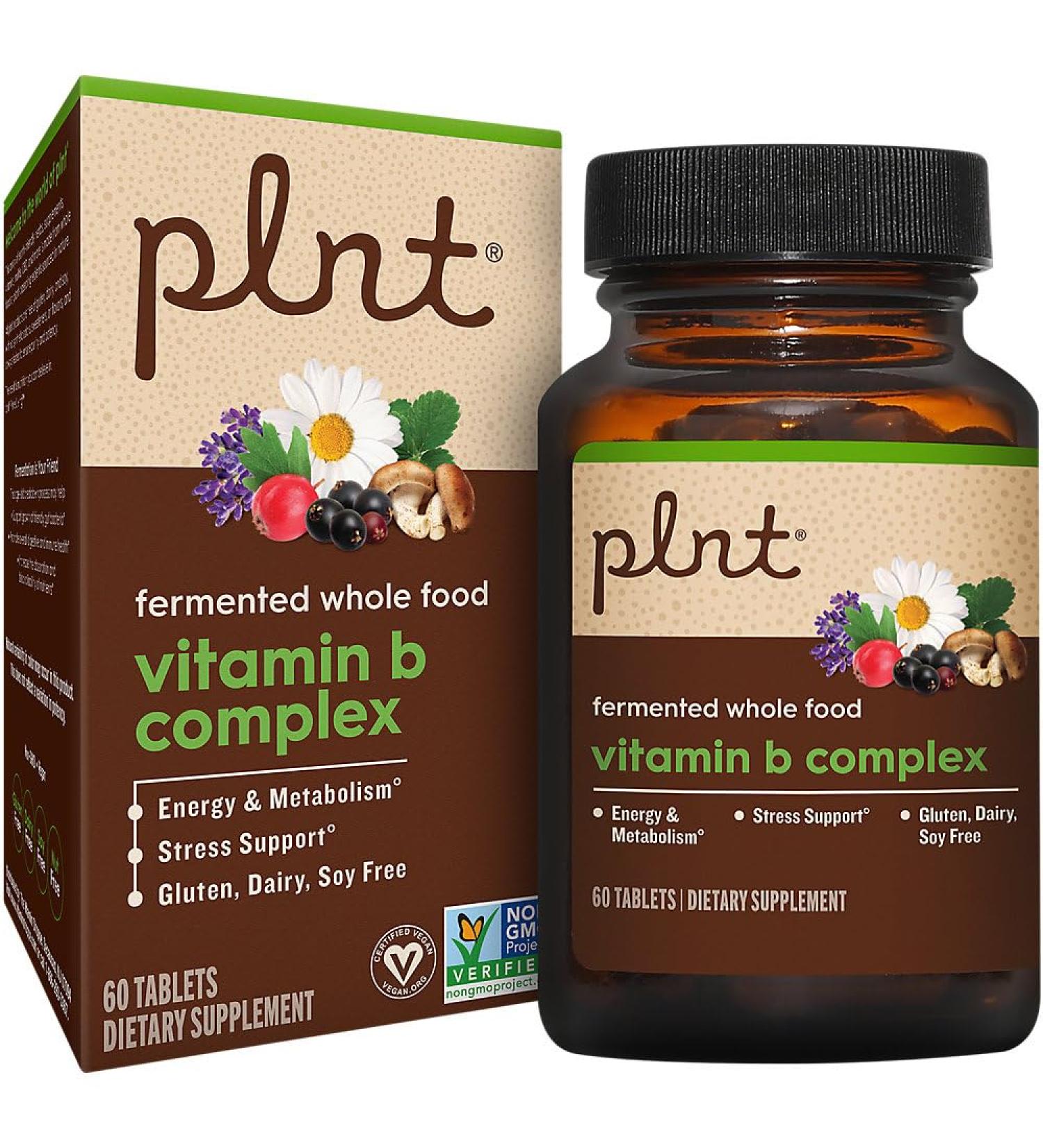 Fermented Whole Food Vitamin B Complex a" Energy Metabolism & Stress Support (60 Tablets) - Buy Online on GoSupps.com