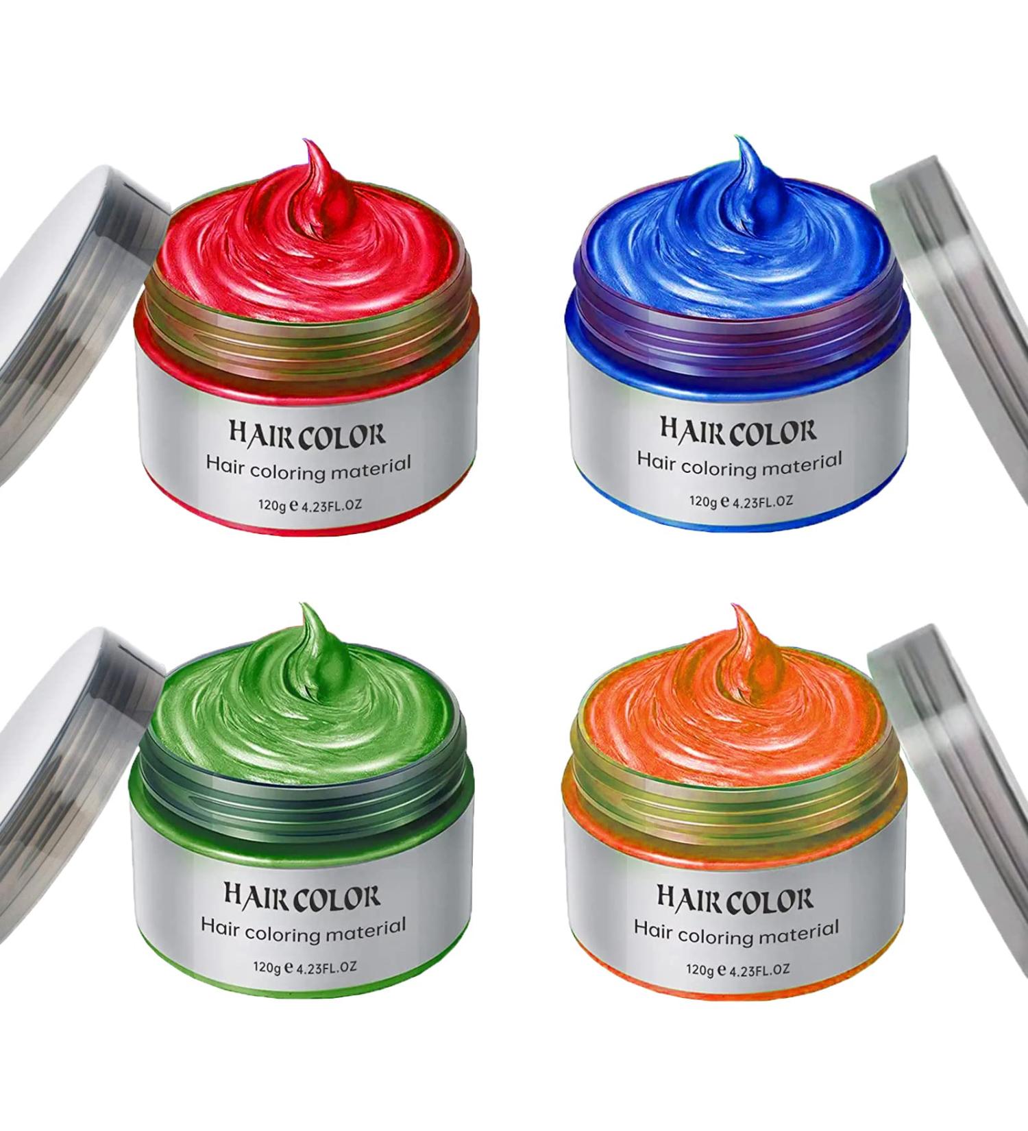 Kids Temporary Hair Color Wax Set - Perfect Gift for Girls, Ages 4-9 | Cosplay, Birthday Parties, Halloween, Christmas - 4 Colors (Red, Orange, Blue, Green) - Buy Online on GoSupps.com
