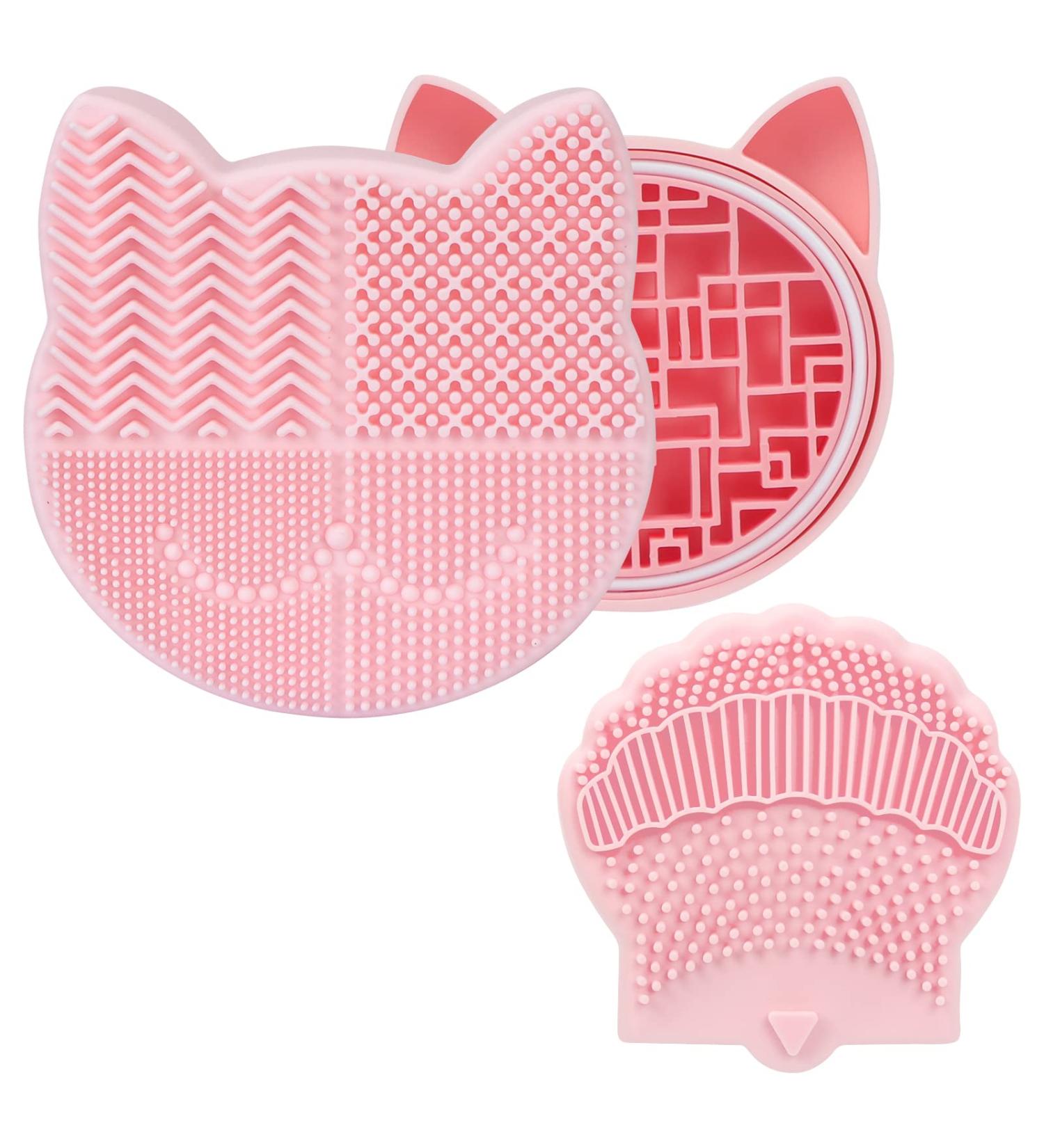 Songaa Silicone Makeup Brush Cleaning Mat & Organizer | Claw Shaped Brush Cleaner Pad - Pink - Buy Online on GoSupps.com
