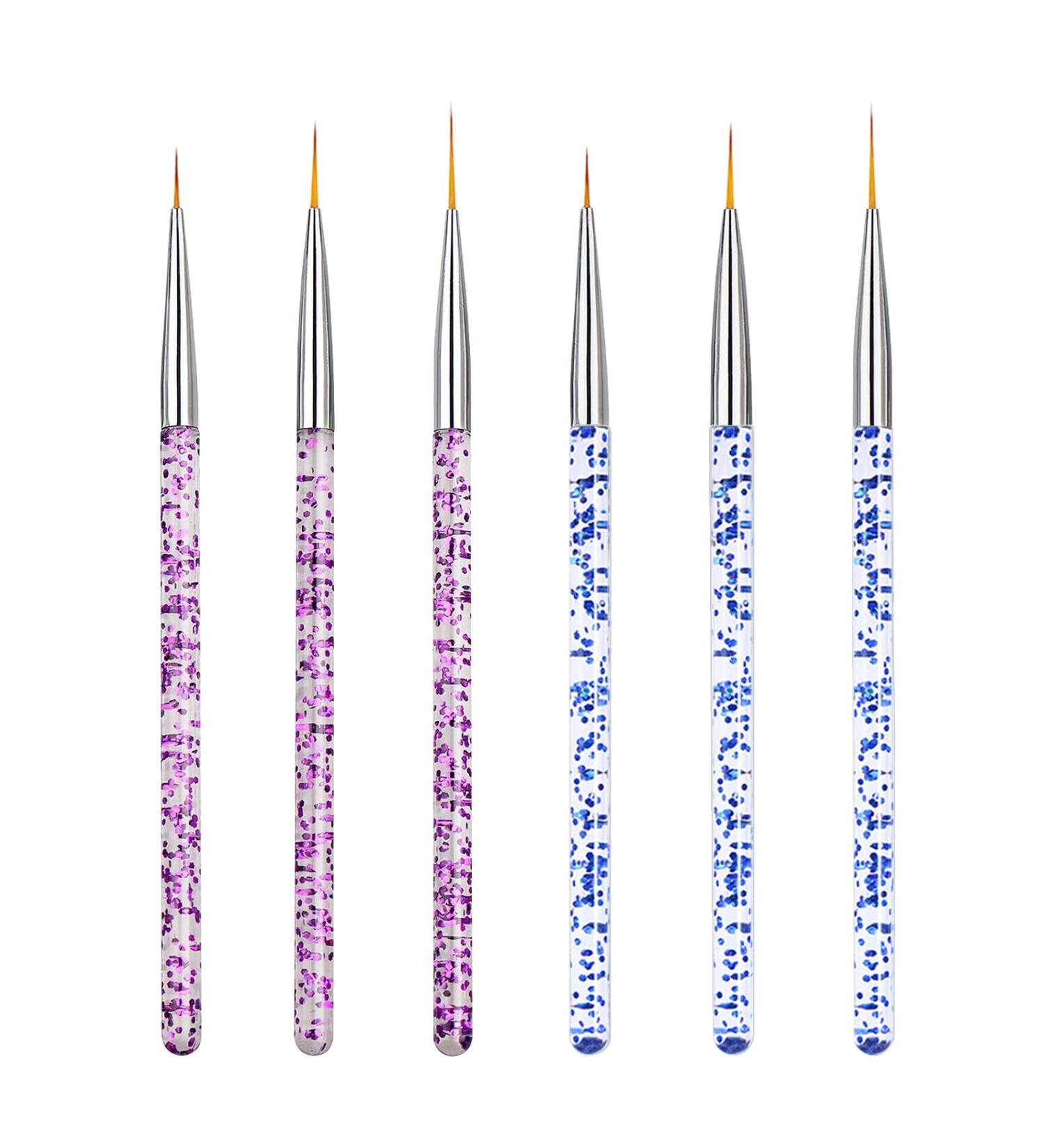 Hanyousheng 6-Piece Nail Design Brush Set | Professional Acrylic Nail Art & Liner Brushes for DIY Nail Salon Design - Buy Online on GoSupps.com