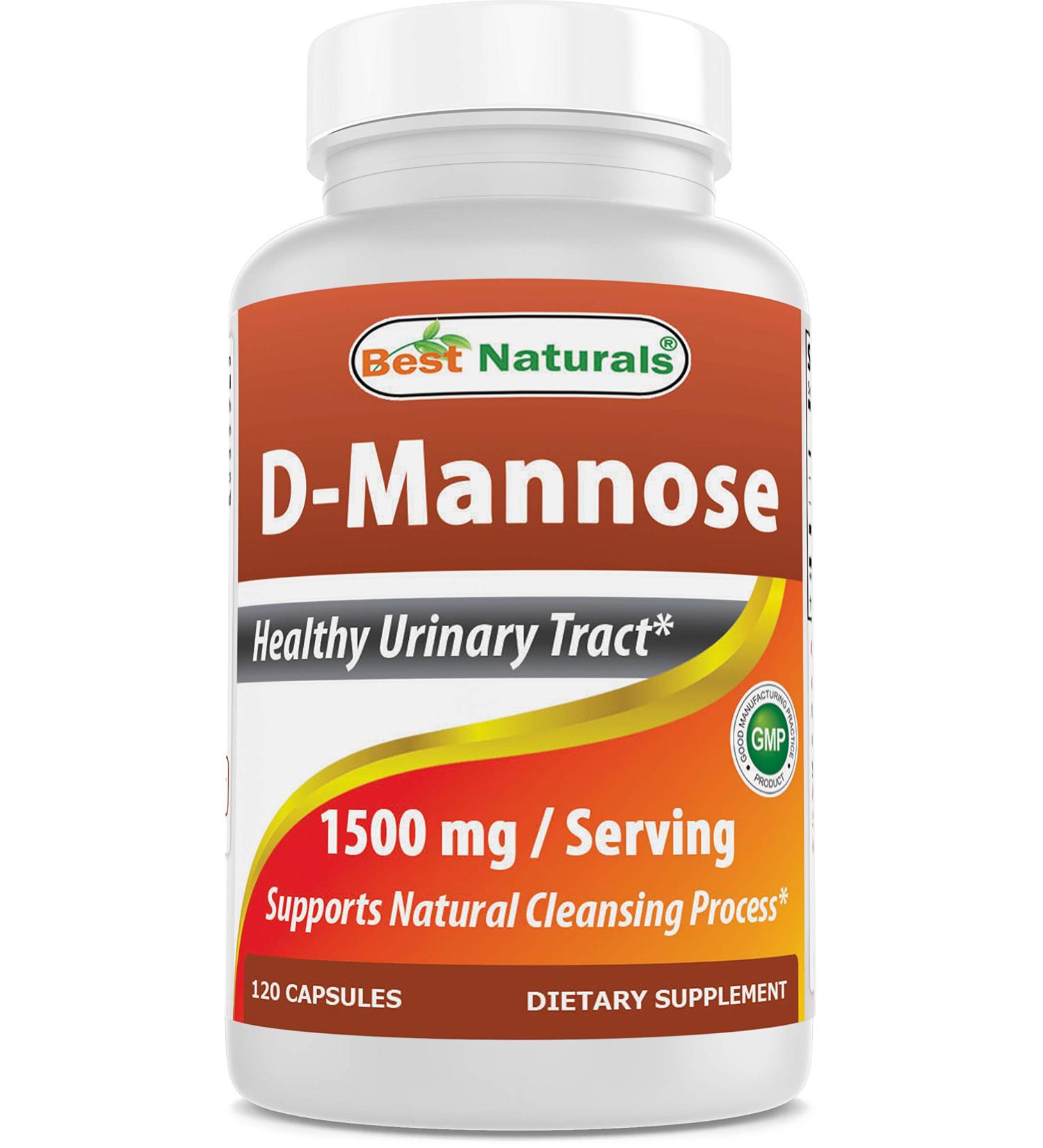 Naturals D-Mannose Capsules 1500mg - Urinary Tract Cleanse - 120 Count - Buy Online on GoSupps.com