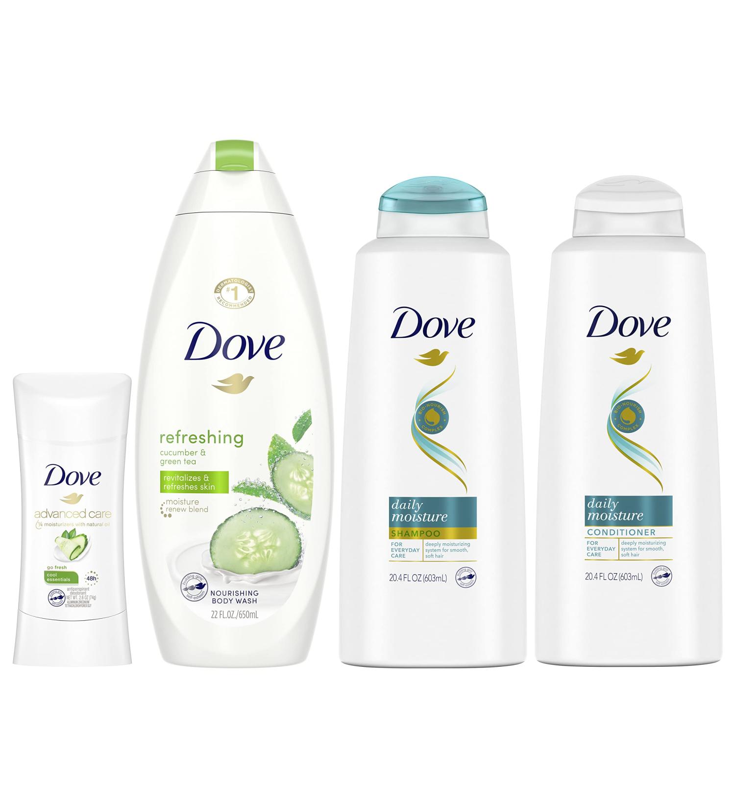 Dove Cool Moisture Hair and Skin Care Regimen Pack - 4 Piece Set - Buy Online on GoSupps.com