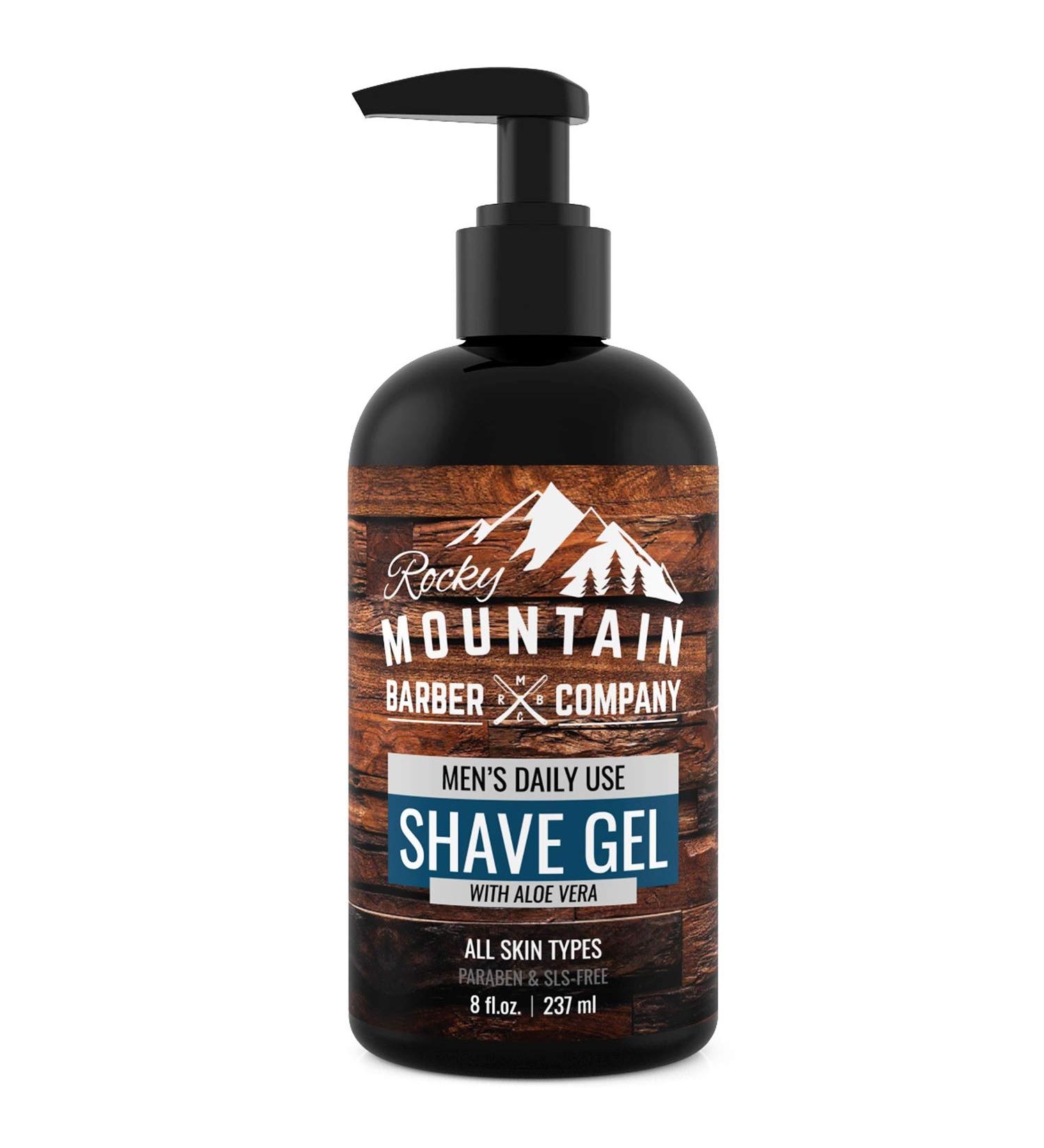 Rocky Mountain Barber Co. Men's Clear Shave Gel - 8oz | Transparent Gel for Precision Shaving and Beard Line Definition - Buy Online on GoSupps.com