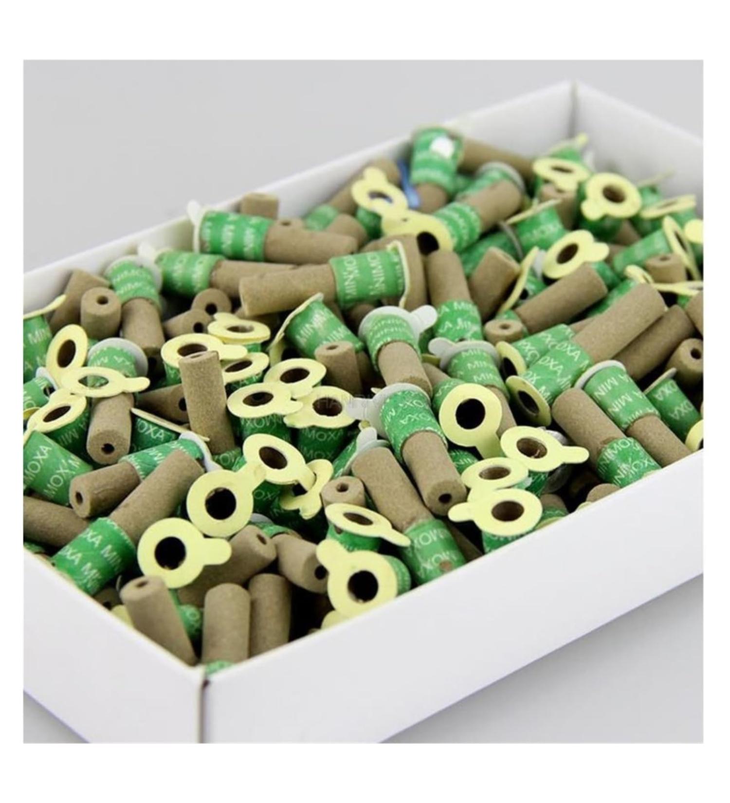 Moxa Tube 180 Pieces - Mini Moxa Tubes for Smoke-Free Moxibustion Therapy Acupuncture Points & Meridian Massage - Buy Online on GoSupps.com