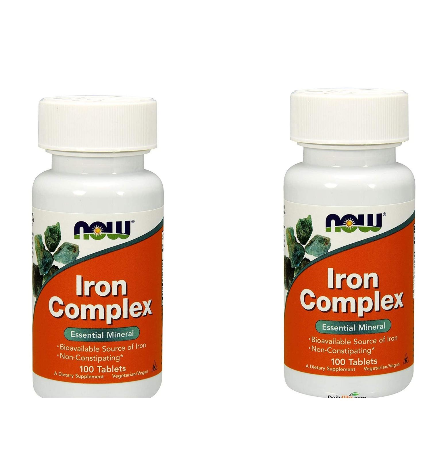 Now Foods Iron Complex 100 Tabs - Pack of 2 Bottles - Buy Online on GoSupps.com