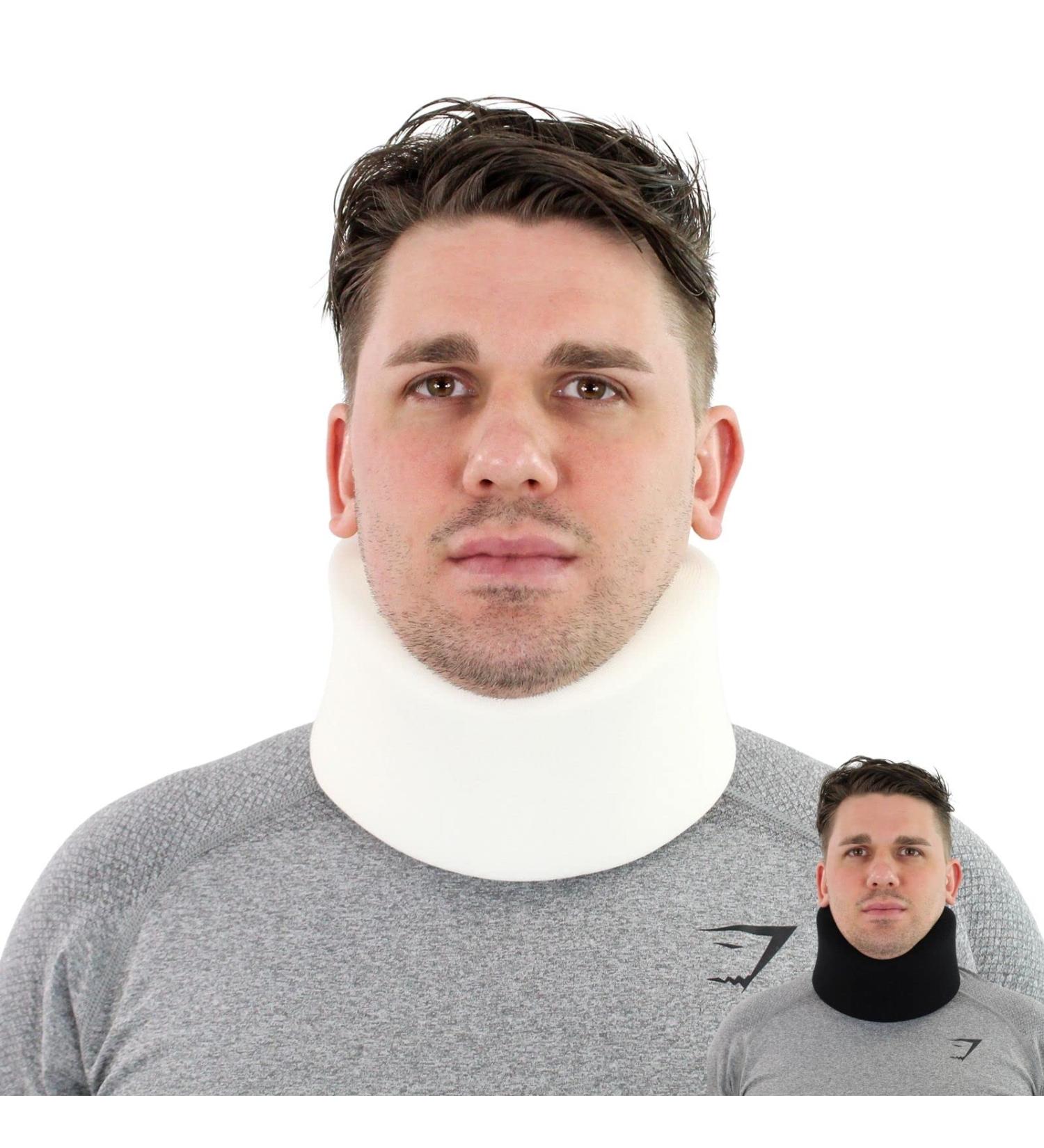 Solace Bracing Perfect Fit Neck Support - British Made & NHS Supplied Cervical Neck Collar Brace for Pain Relief - White - Buy Online on GoSupps.com