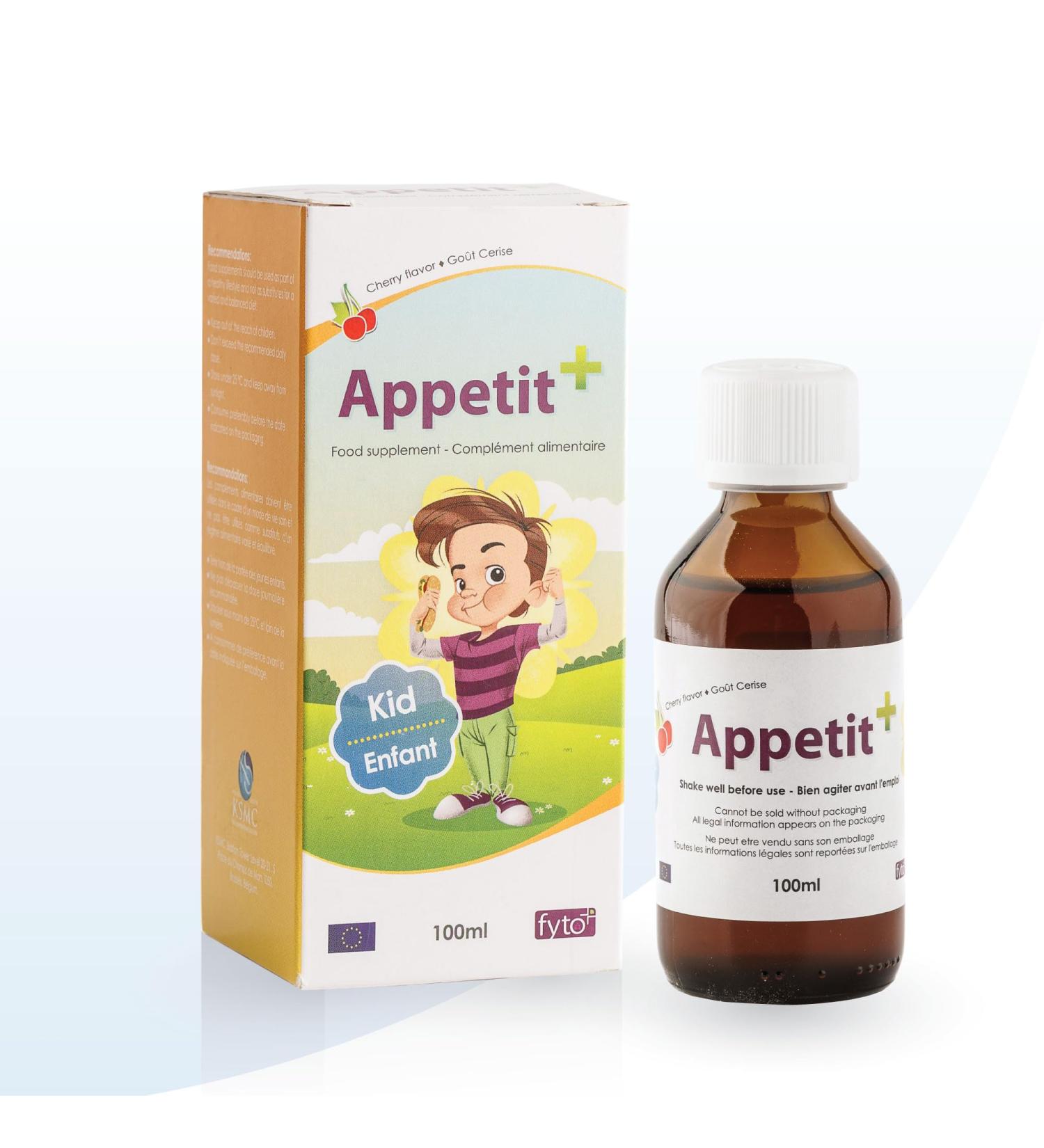 APPETIT+ Booster - Stimulates Appetite & Weight Gain | Fenugreek & B Vitamin Complex | Pleasant Cherry Taste | 100ml | Gluten Free - Buy Online on GoSupps.com
