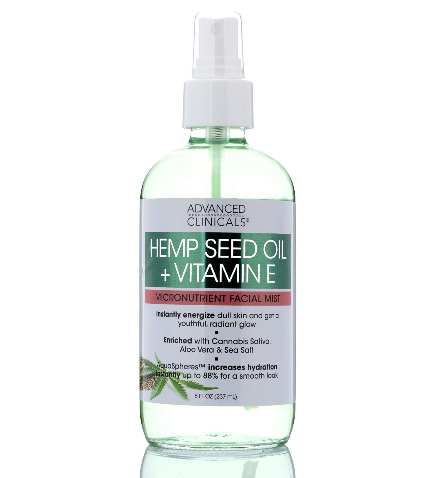 Advanced Clinicals Hemp Seed Oil + Vitamin E  Micronutrient Facial Mist 8 fl oz (237 ml)
