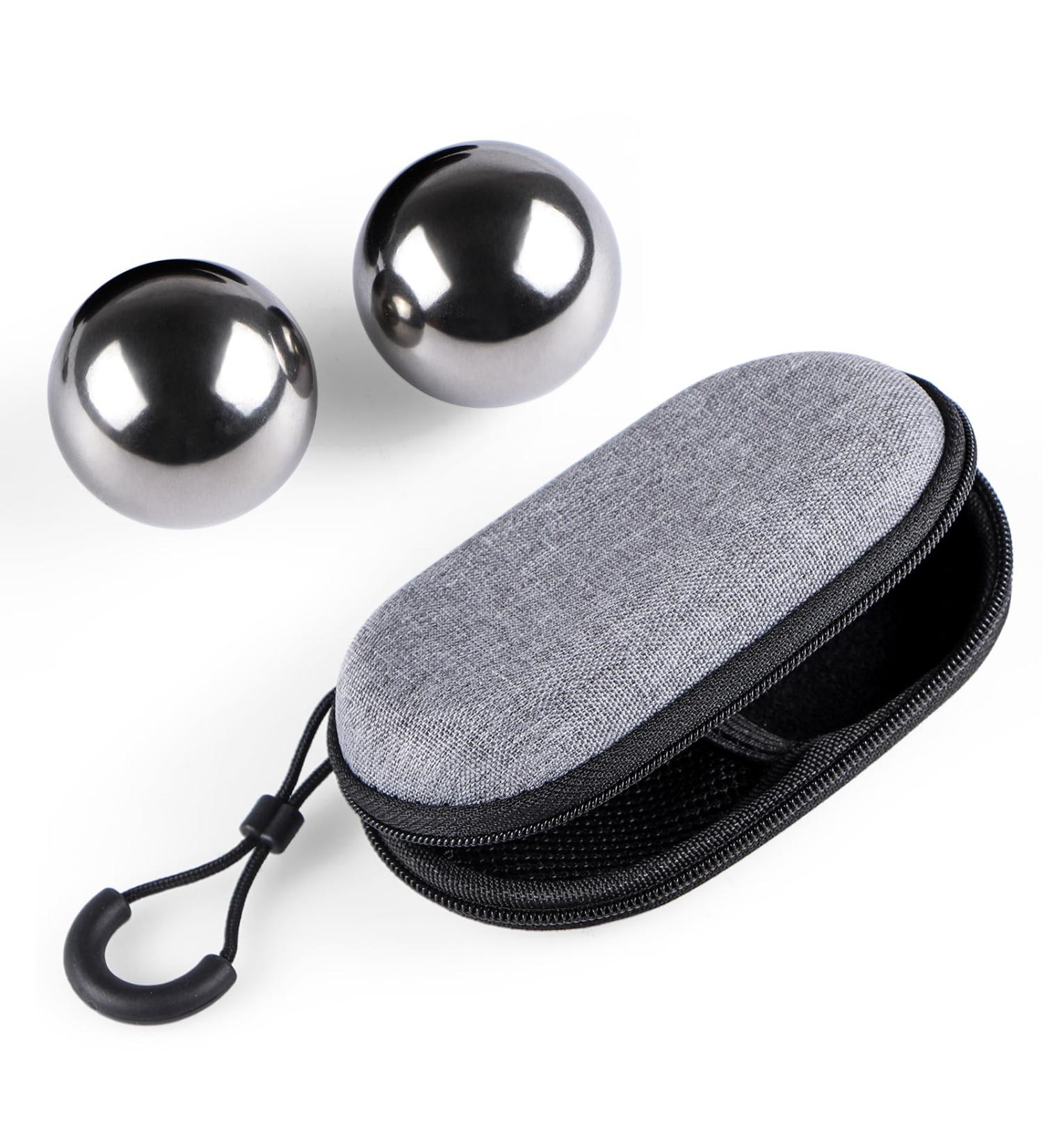 Buy BIMUYI 2 Pcs Meditation Balls - 304 Stainless Steel Baoding Balls 40mm for Hand Exercise - Includes Case | International Shipping - Buy Online on GoSupps.com
