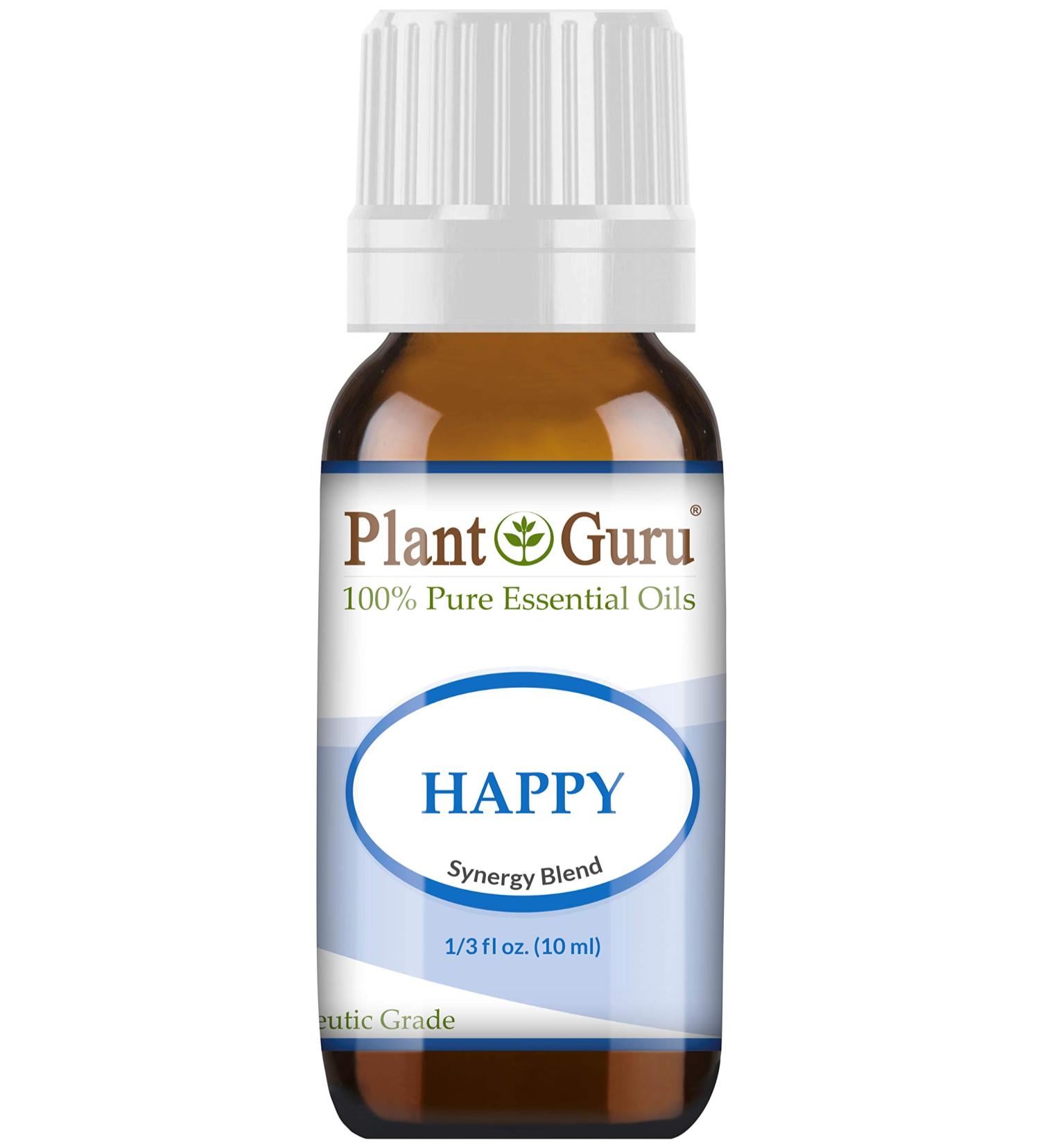 Happy Essential Oil Blend 10 ml 100% Pure Undiluted Therapeutic Grade. (Blend of: Pink Grapefruit Lemon Cassia Ginger Peppermint)