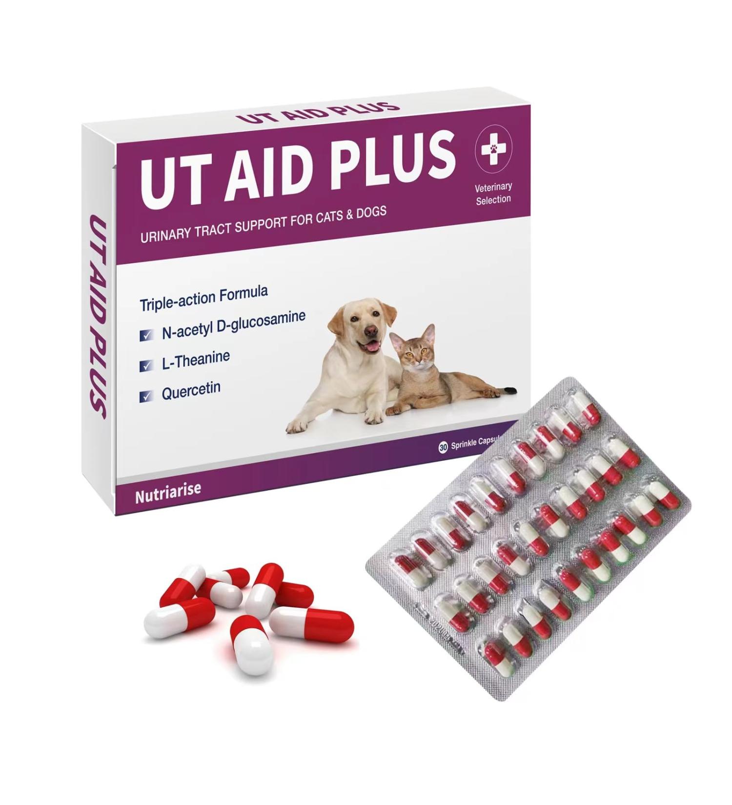 UT AID Plus for Cats & Dogs - Feline Idiopathic Cystitis & Urinary Tract Infection Support Bladder Health Incontinence Relief - 30 Capsules - Buy Online on GoSupps.com