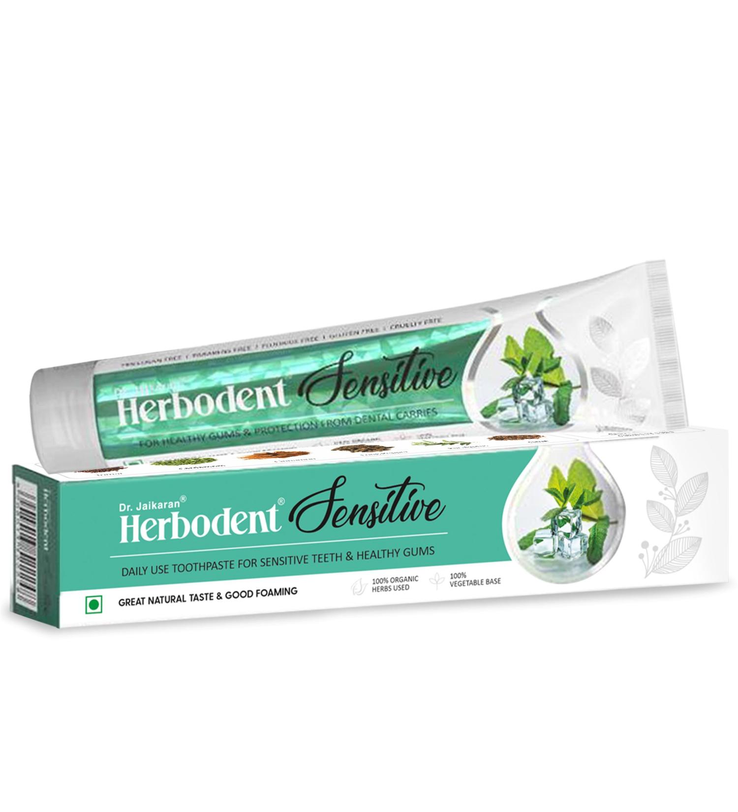 Herbodent Sensitive Toothpaste - 6.53 Oz Pack of 1 | Enamel Repair & Cavity Protection Fluoride Free Sensitive Care with Natural Mouthwash & Gum Strengthening Herbs - Clove Tomar Long Pepper... - Buy Online on GoSupps.com