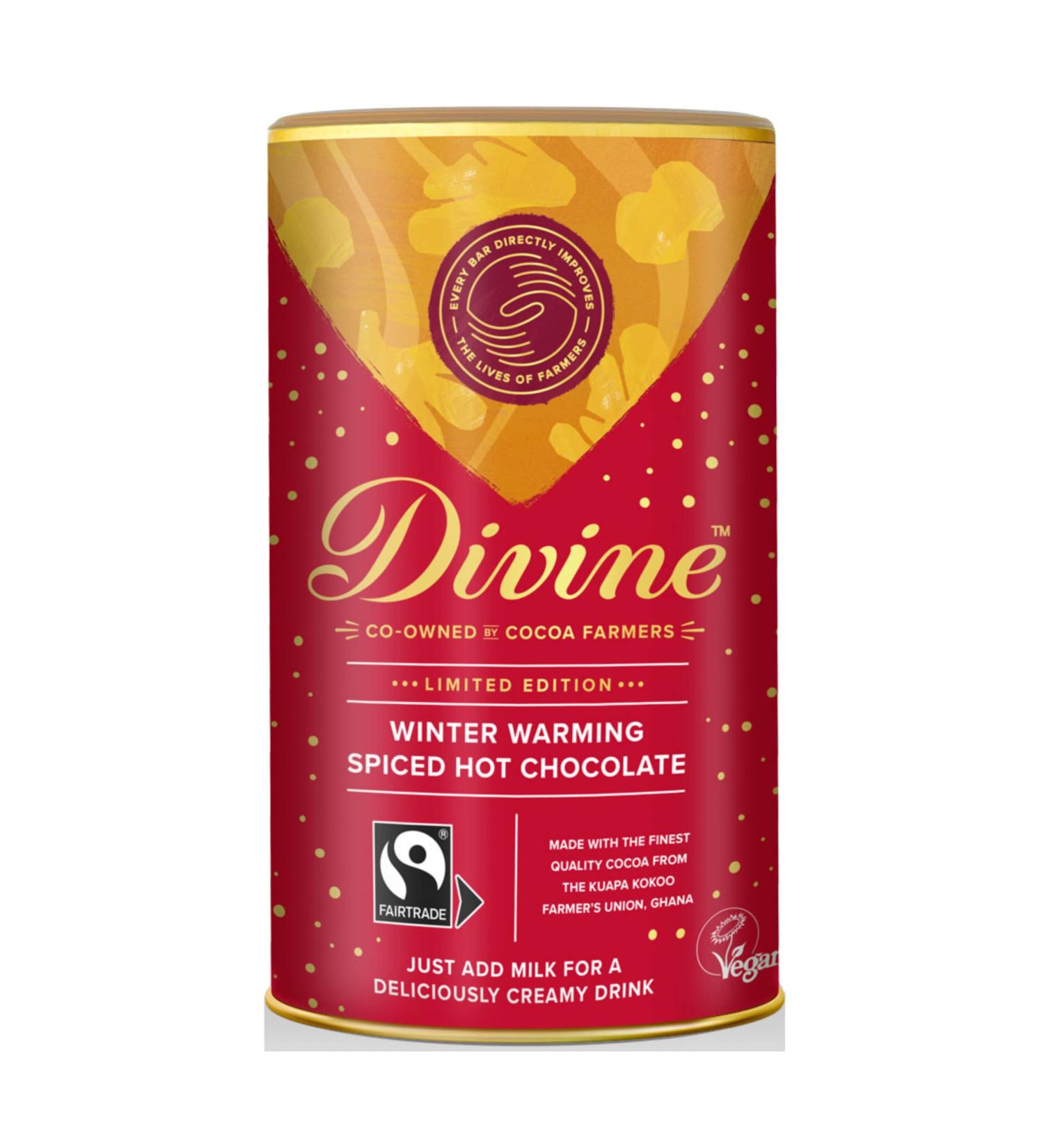 Divine Chocolate Winter Warming Spiced Hot Chocolate | Vegan Hot Chocolate | Christmas Gifts | Stocking Fillers | Christmas Gifts For Women | Gifts For Men | Vegetarians & Vegan 300g - Buy Online on GoSupps.com