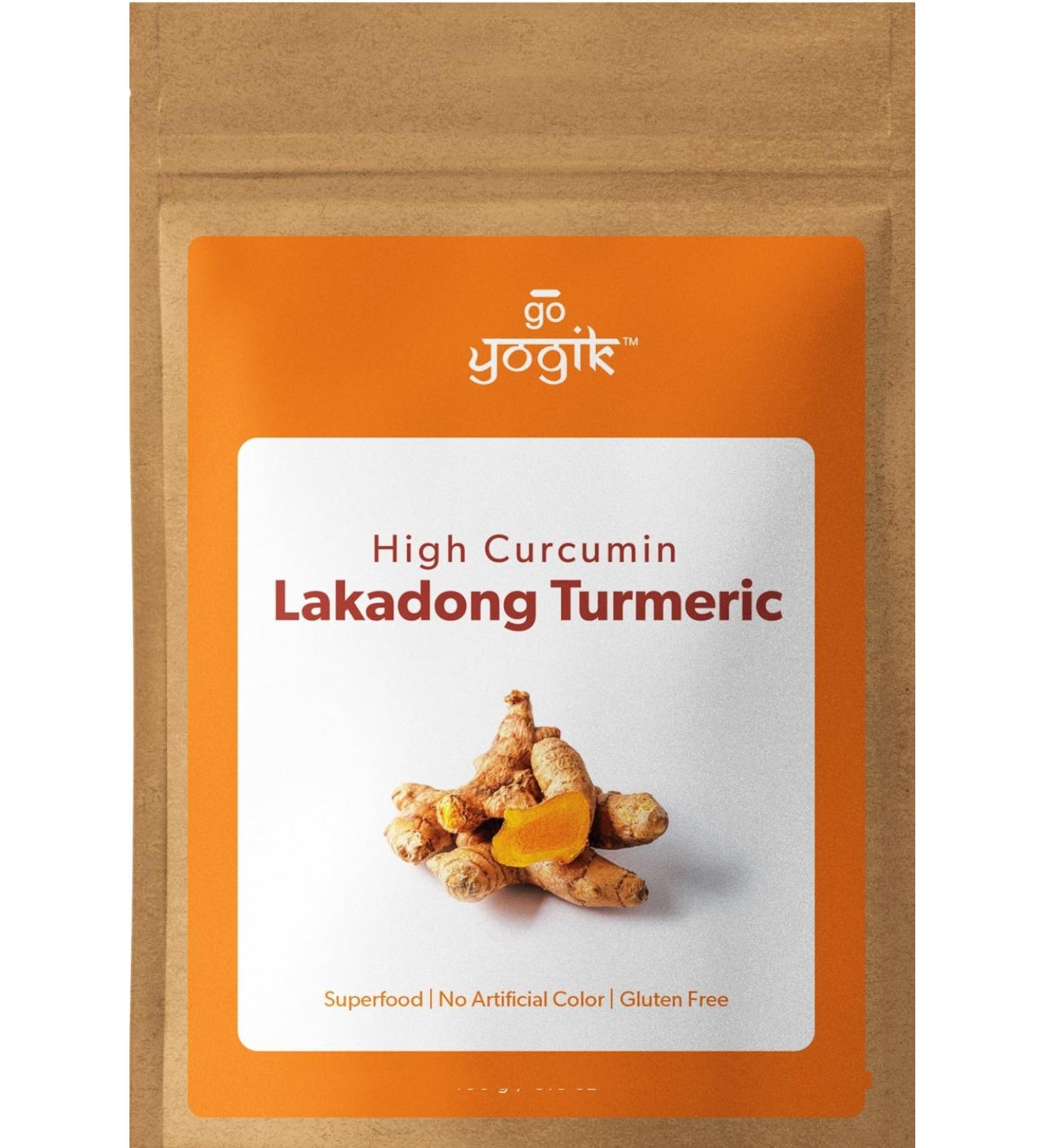 Premium Go-Yogik Lakadong Turmeric Powder 225g - High 7-9% Curcumin | Lab Tested | Direct from India - Buy Online on GoSupps.com