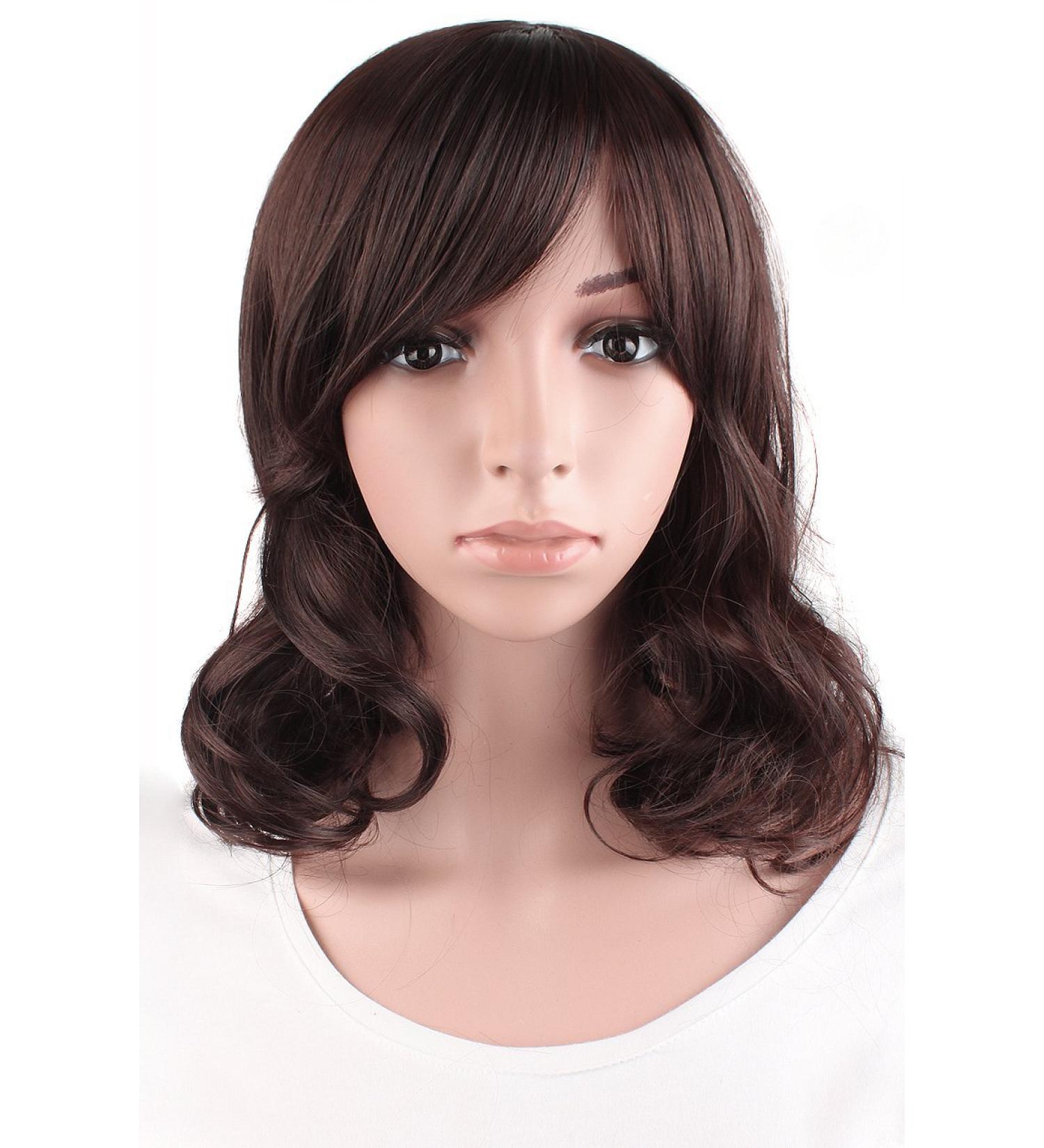 MapofBeauty Natural Short Curly Wigs for Girls - Brown Ladies' Fashion Wig | International Shipping Available - Buy Online on GoSupps.com