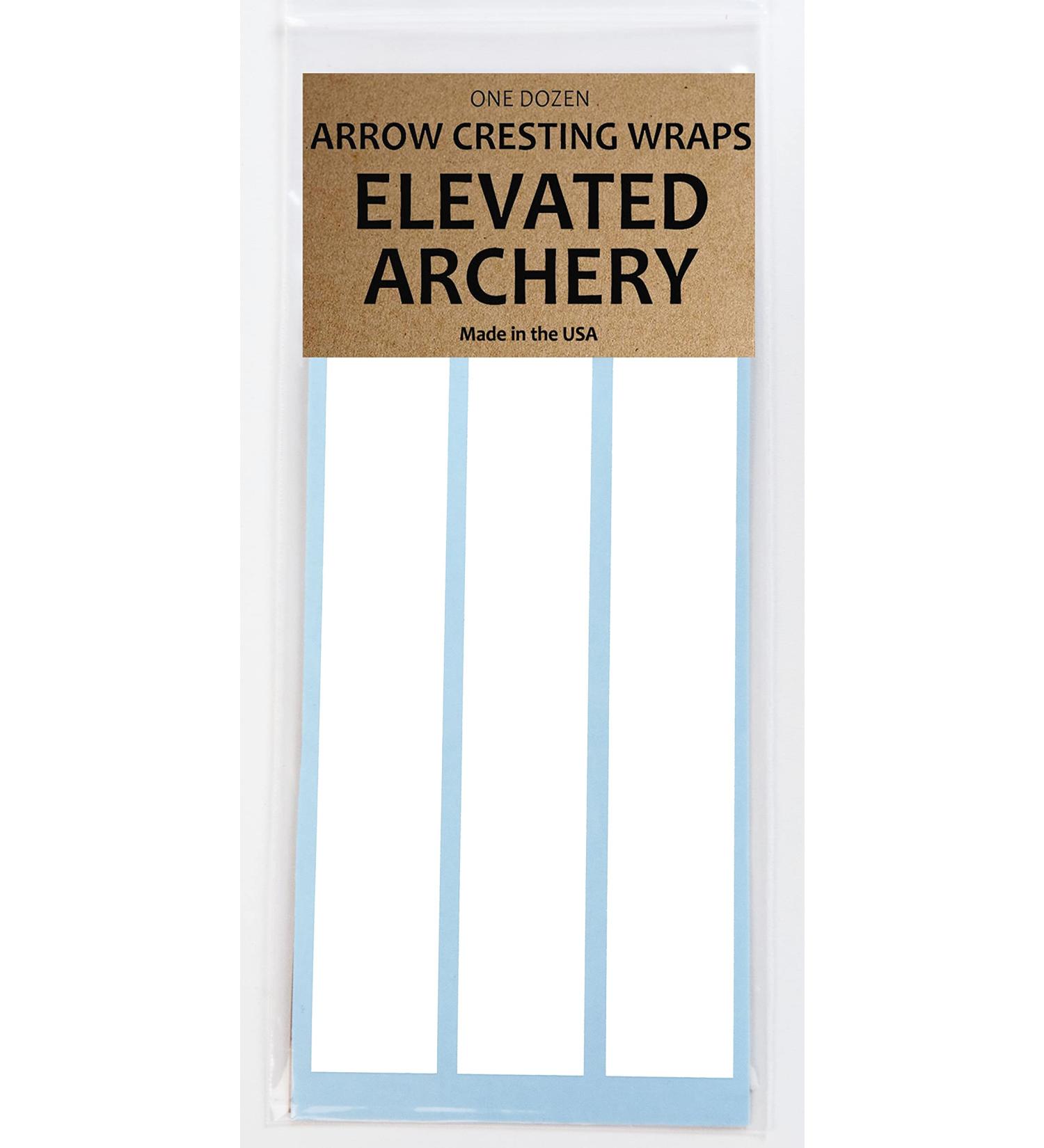 Elevated Archery Small Diameter Arrow Cresting Wraps for Carbon Shafts - Pack of 12 White 6"