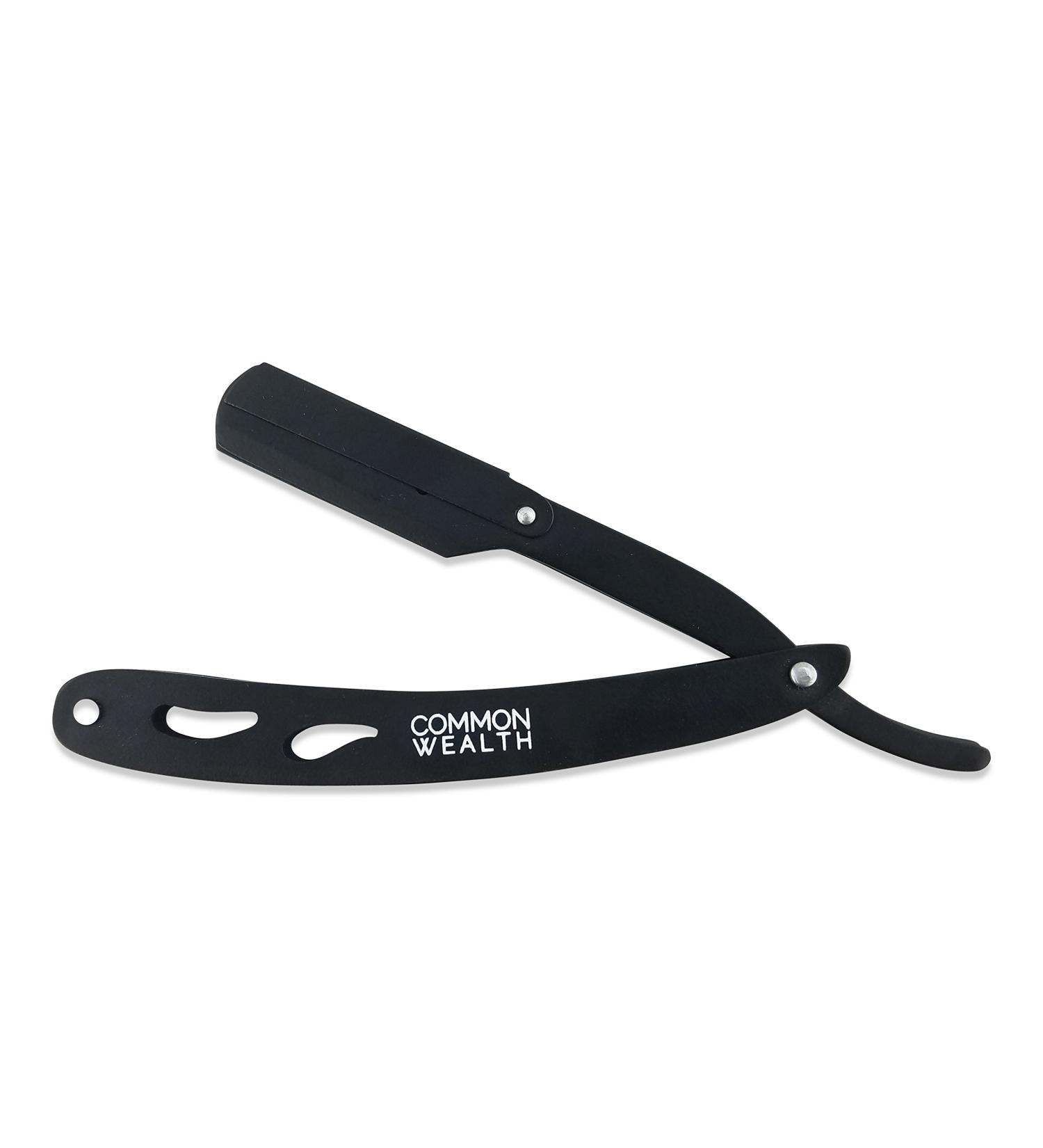 Buy Common Wealth Folding Stainless Steel Barber Straight Edge Razor - Black | International Shipping Available - Buy Online on GoSupps.com