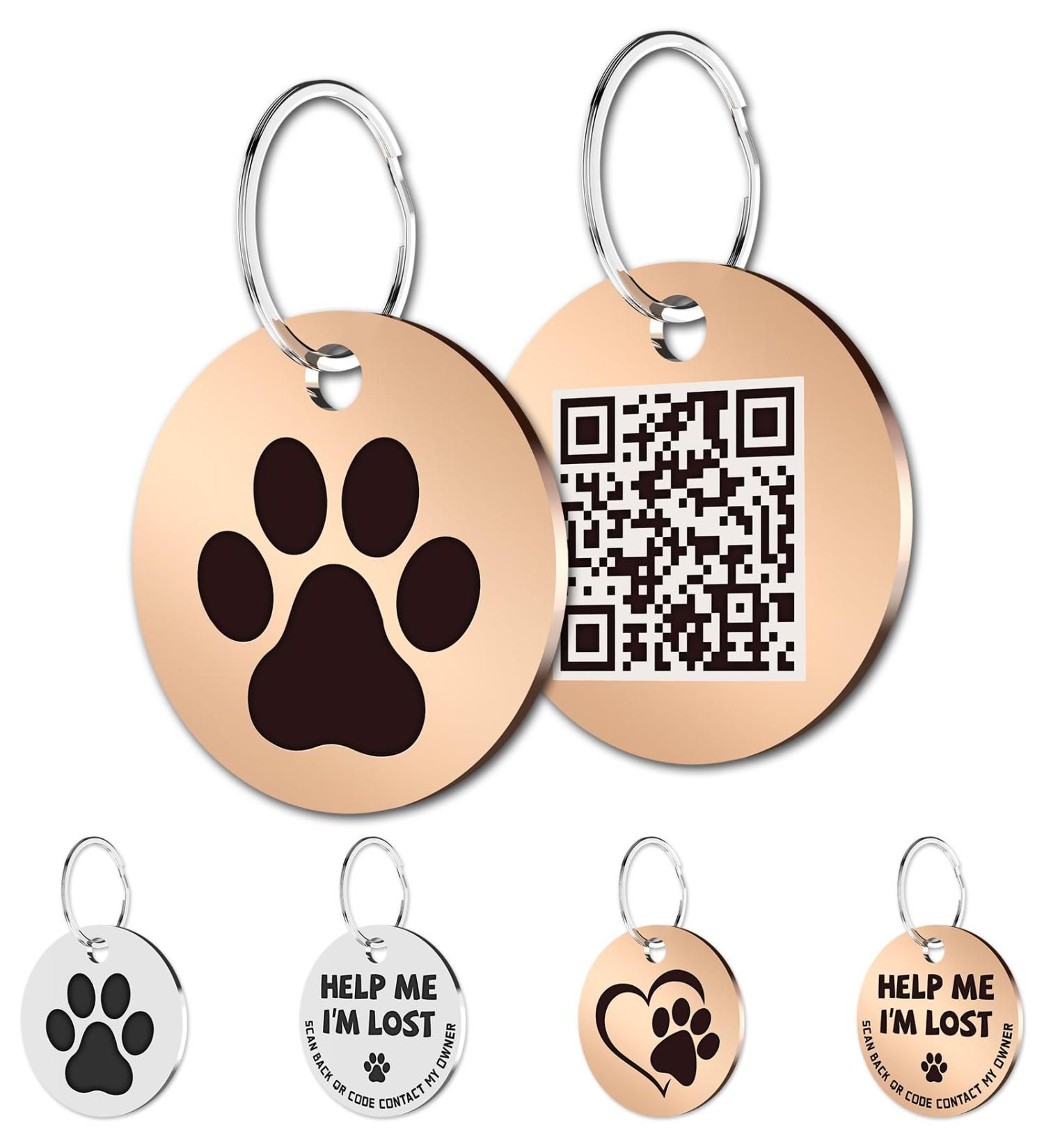 Myluckytag Stainless Steel QR Code Pet ID | Instant Location Alert - Shop Red & Gold Now! - Buy Online on GoSupps.com