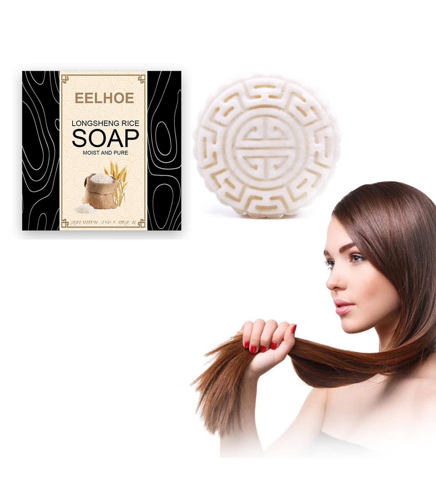 Longsheng Rice Soap Shampoo Bars Rice Water Solid Bar Shampoo Soap Rice Soap Moisturizing Unscented Solid Shampoo Bar Best for Any Curly Straight Colored Hair (Floral) - Buy Online on GoSupps.com