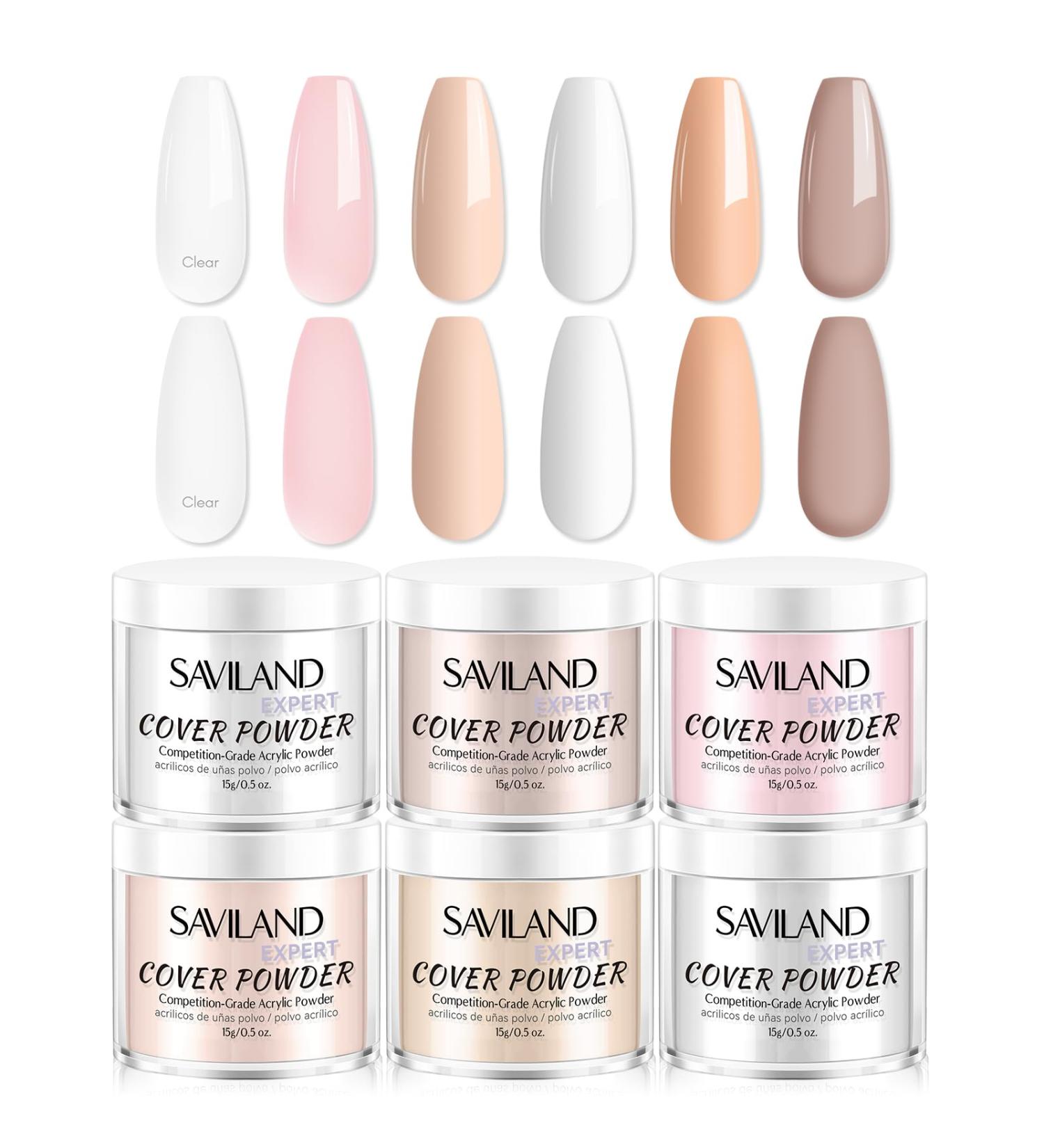 SAVILAND Acrylic Powder Set: Professional Acrylic Nail Kit 15G Keratin Acrylic Powder Pink Clear White Acrylic Nail Powder Strong Acrylic Nails Expert Home Manicurist Extension Nail Care - Buy Online on GoSupps.com