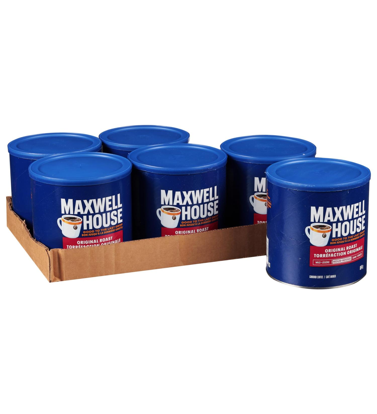 Maxwell House Medium Original Roast Ground Coffee 864 gr Tin (Pack of 6) - Buy Online on GoSupps.com