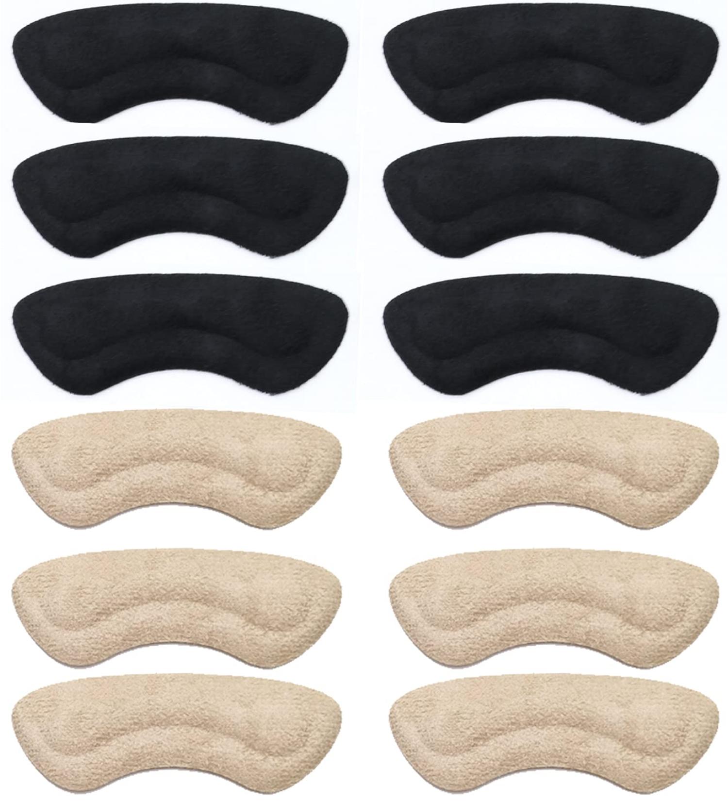 Black & Khaki Heel Grips Liners - Self-Adhesive Shoe Inserts for Men & Women | Anti-Blister Cushion Pads 6 Pairs - ZPYOU - Buy Online on GoSupps.com