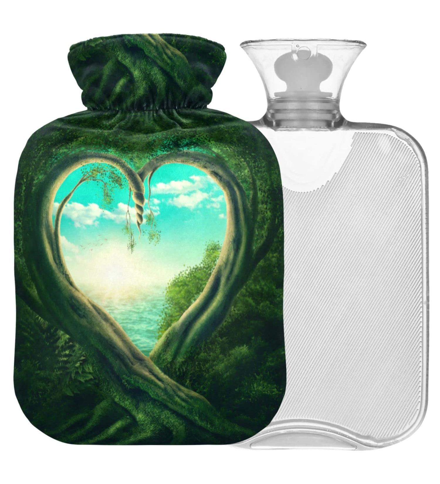 Naanle Hot Water Bottle with Lid - Tree of Life Design | 2L Heat Therapy for Back Pain Relief Hand & Foot Warmer - Buy Online on GoSupps.com