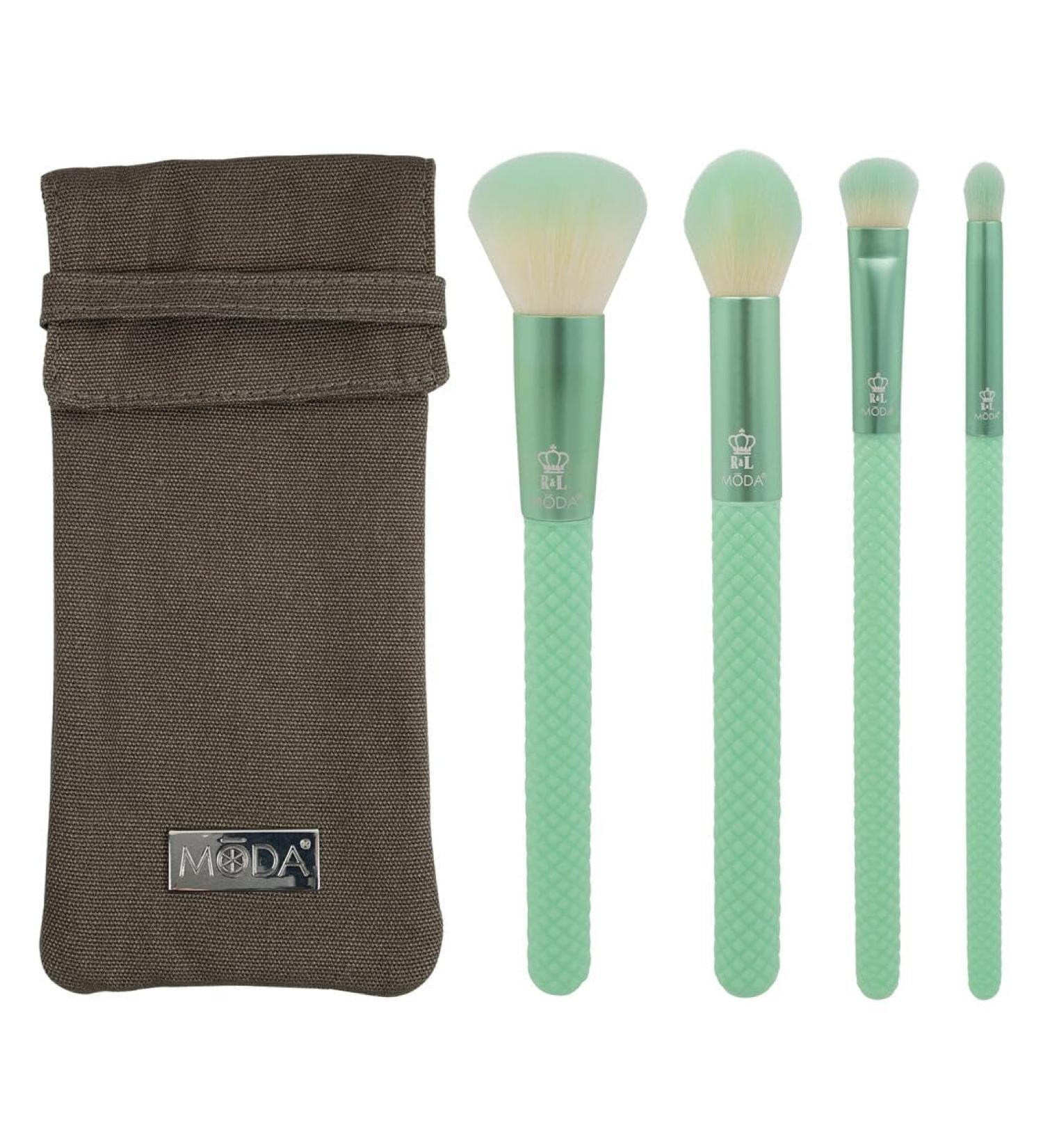 Moda Royal & Langnickel Full Size Renew 5pc Complete Makeup Brush Kit with Pouch Includes Buffer Contour Shader and Detail Brushes Mint Green BMR-CK5 - Buy Online on GoSupps.com