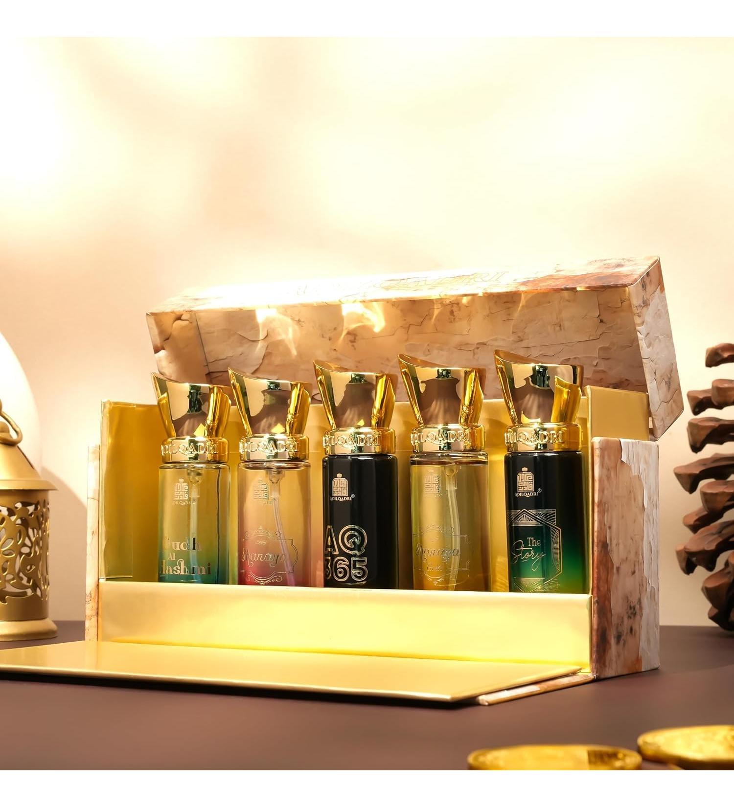 Adil.qadri's Luxury Perfume Gift Set for Men & Women | Long-Lasting Eau de Parfum with Addictive Fragrances | Gift Hamper for Him & Her | 5 x 20ML (100ML Total) - Buy Online on GoSupps.com