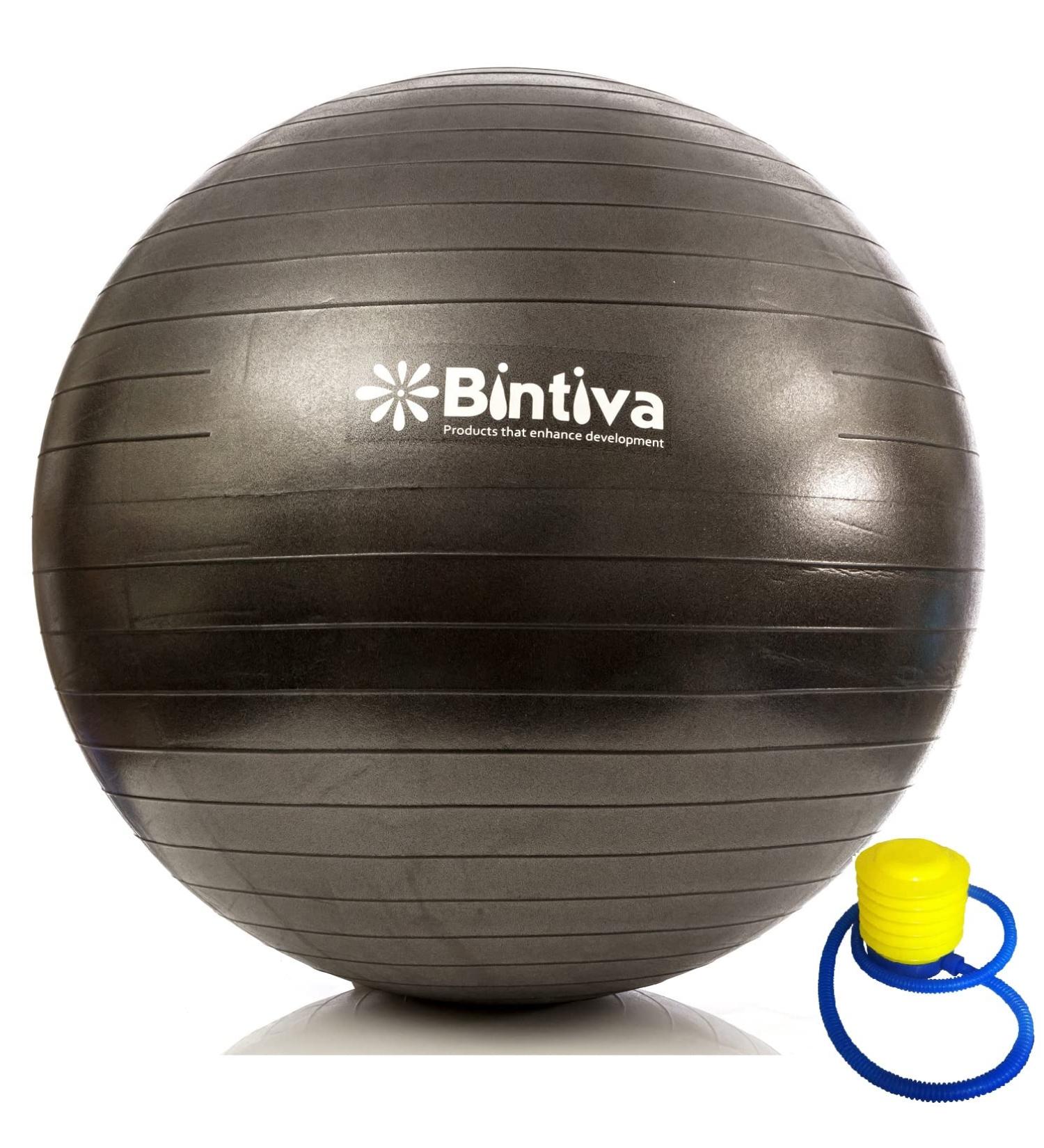 Black Anti-Burst Exercise Stability Yoga Ball/Swiss Birthing Gym Ball - Size S (50-55cm) - Buy Online on GoSupps.com