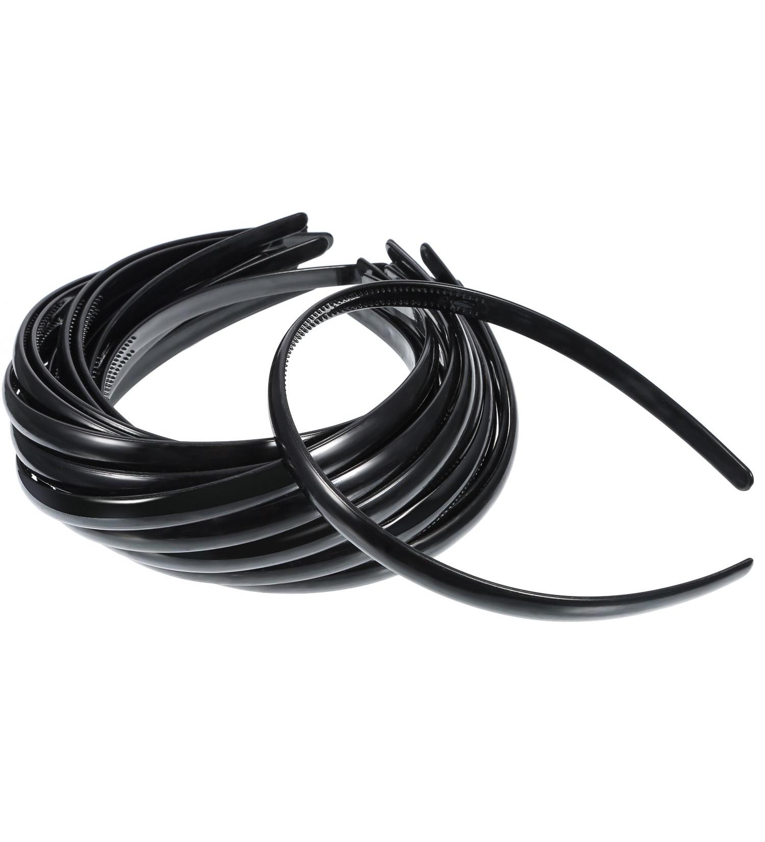 Shappy 40 Pack Black Plastic Headbands for Women - 10mm Plain DIY Hair Accessories - Buy Online on GoSupps.com