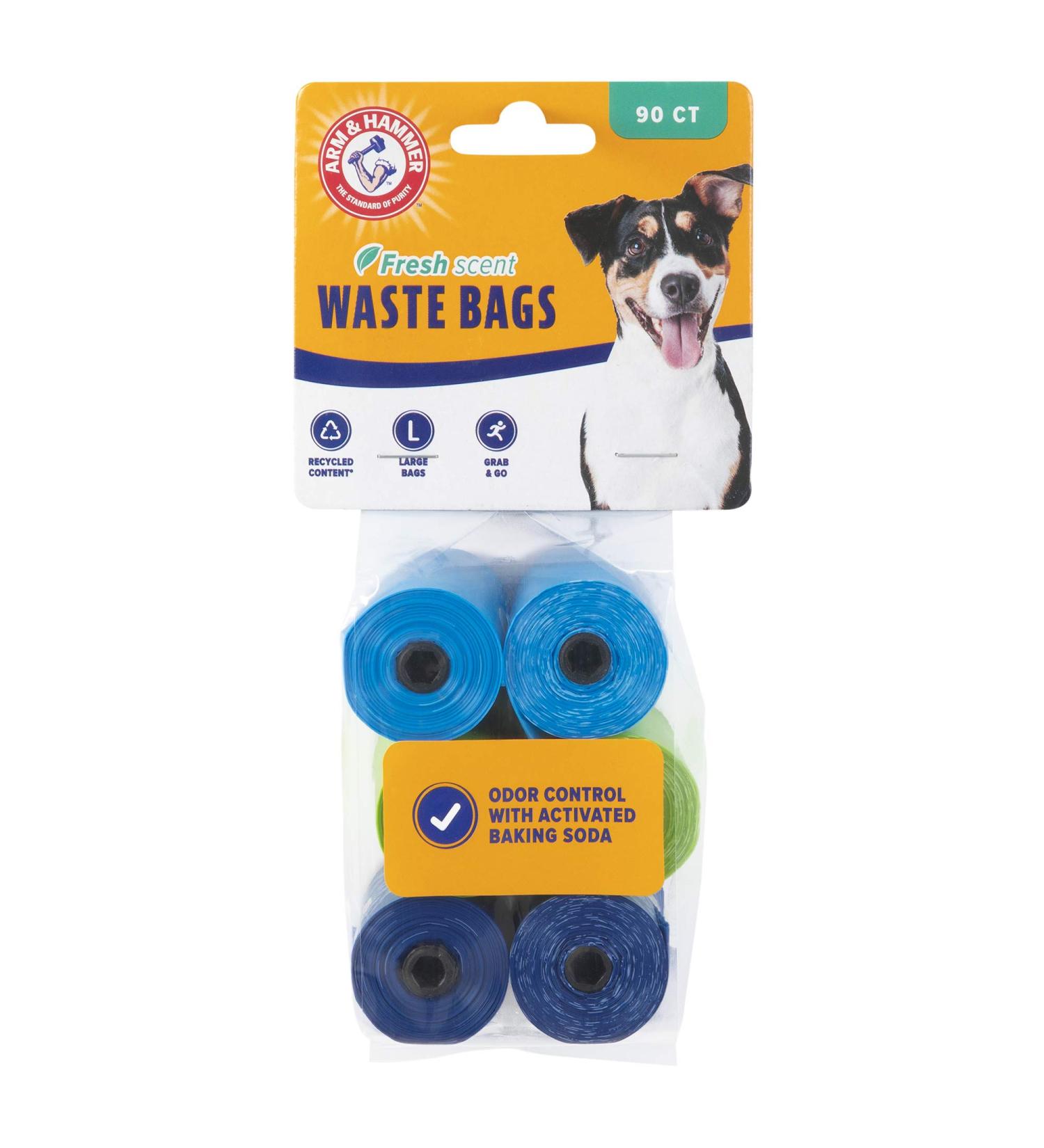 ARM & HAMMER Disposable Dog Waste Bag Refills - Easy Tear, Odor Control, Assorted Colors - Buy Online on GoSupps.com
