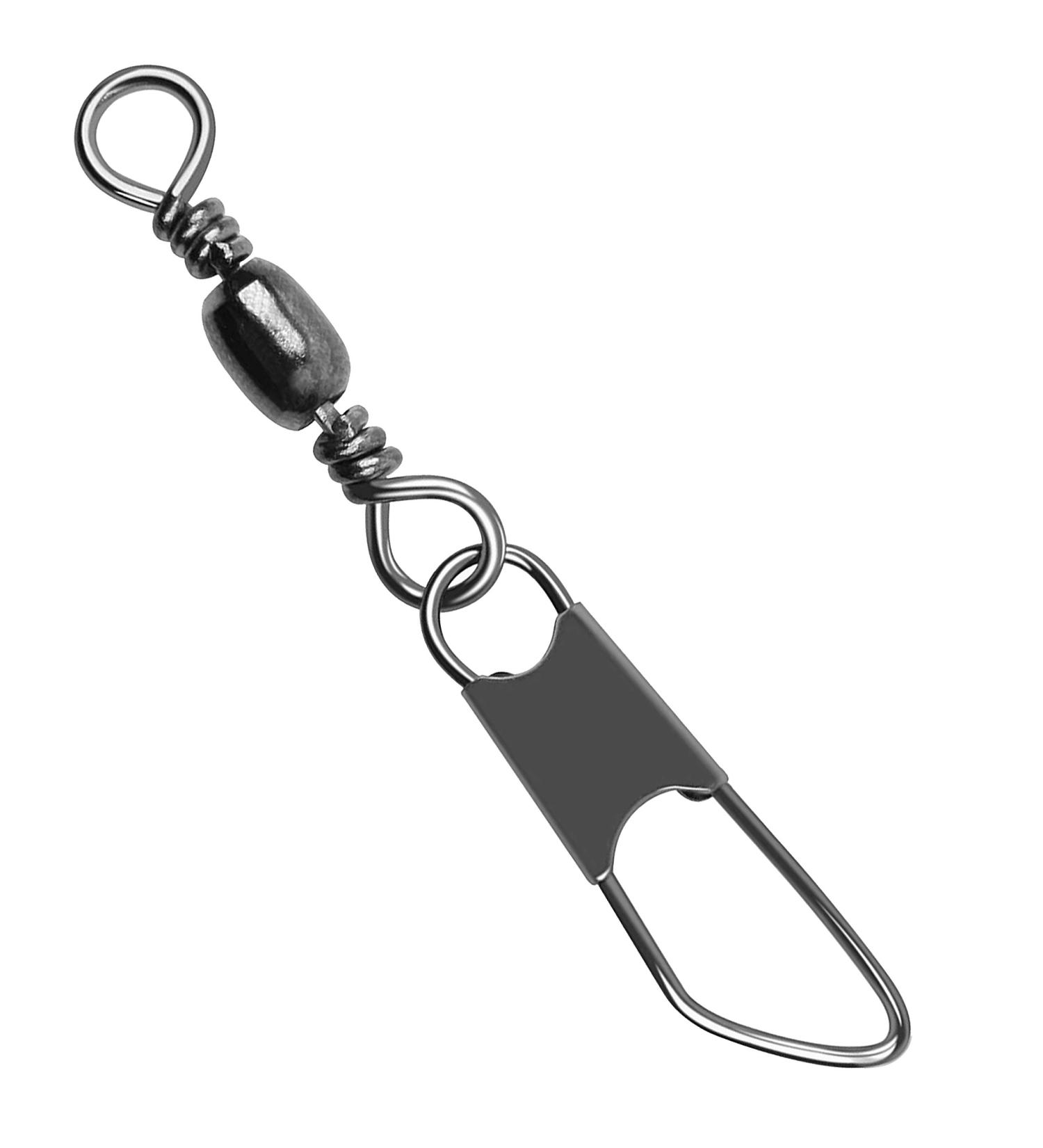 100pcs Fishing Barrel Swivel with Snap | High Strength Fishing Accessories in Black/Gold | #14 Solid Rings | Fishing Tackle Set - Buy Online on GoSupps.com