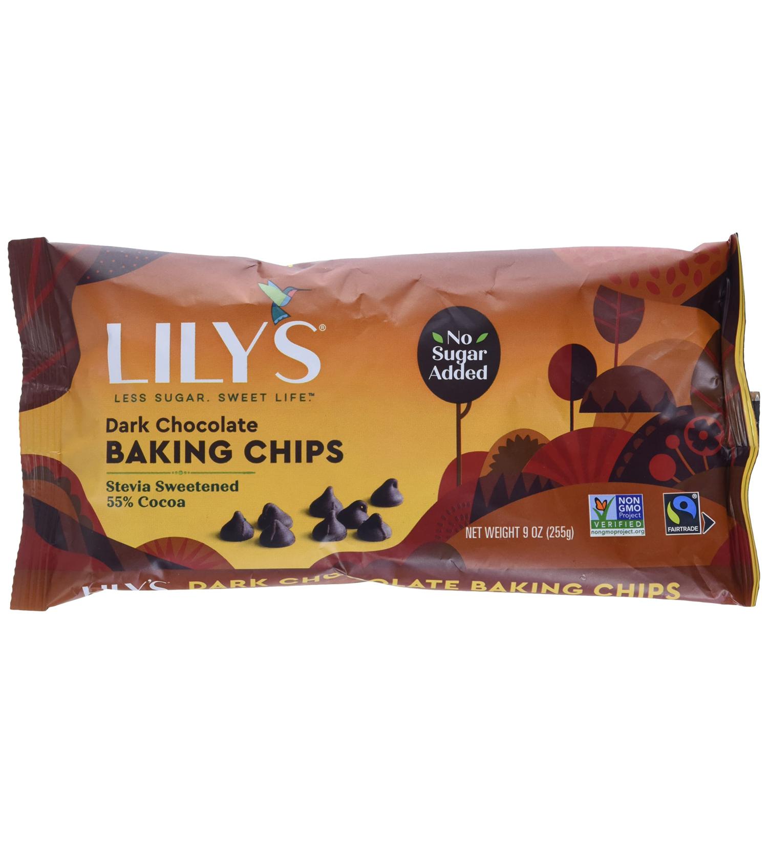 Lily's Sweets Dark Chocolate Baking Chips - 9oz | Keto-Friendly & Stevia Sweetened - Buy Online on GoSupps.com