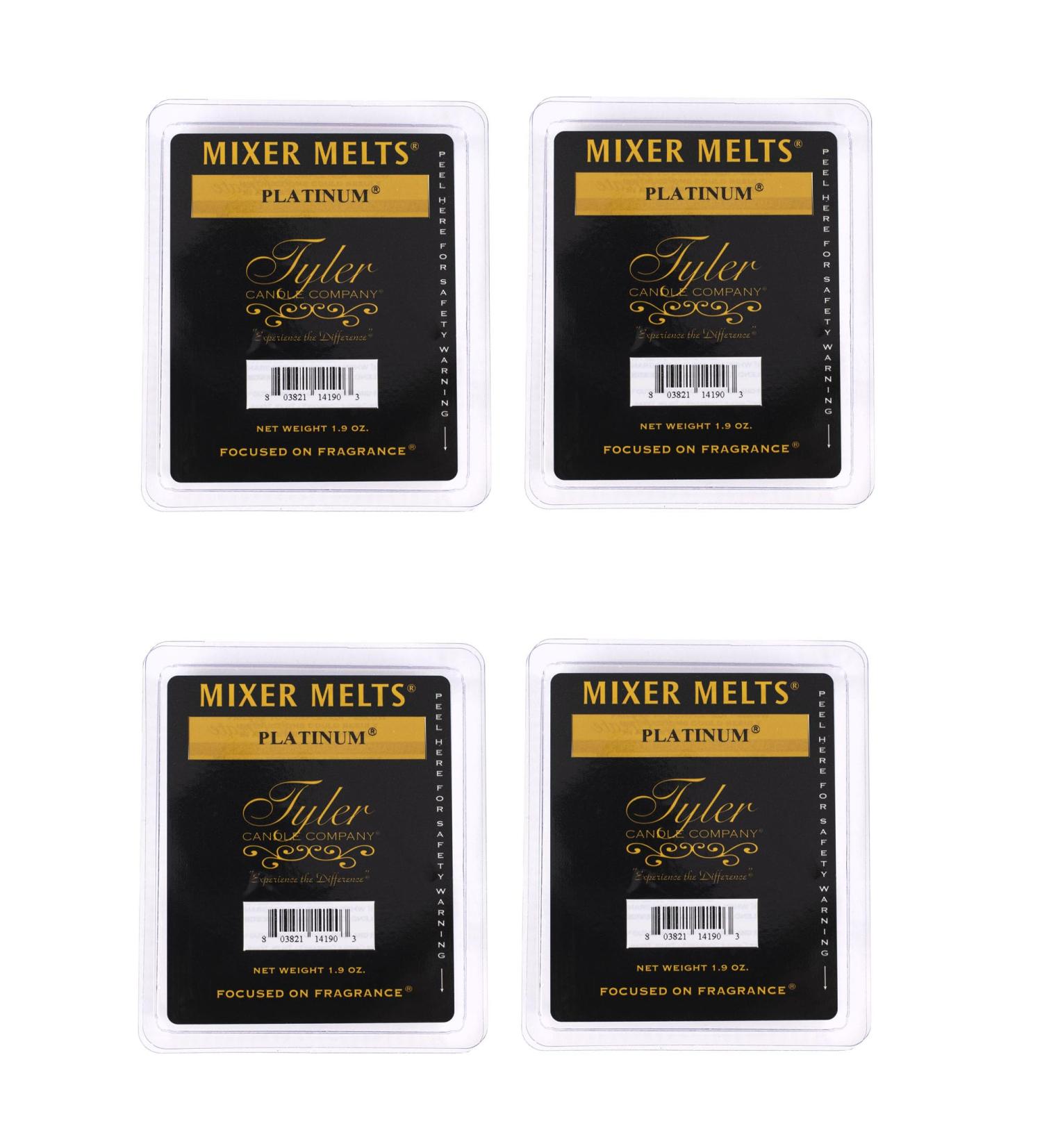 Tyler Candle Company Platinum 1.9 Ounce Scented Mixer Wax Melt Cubes for Tart Burner Pack of 4