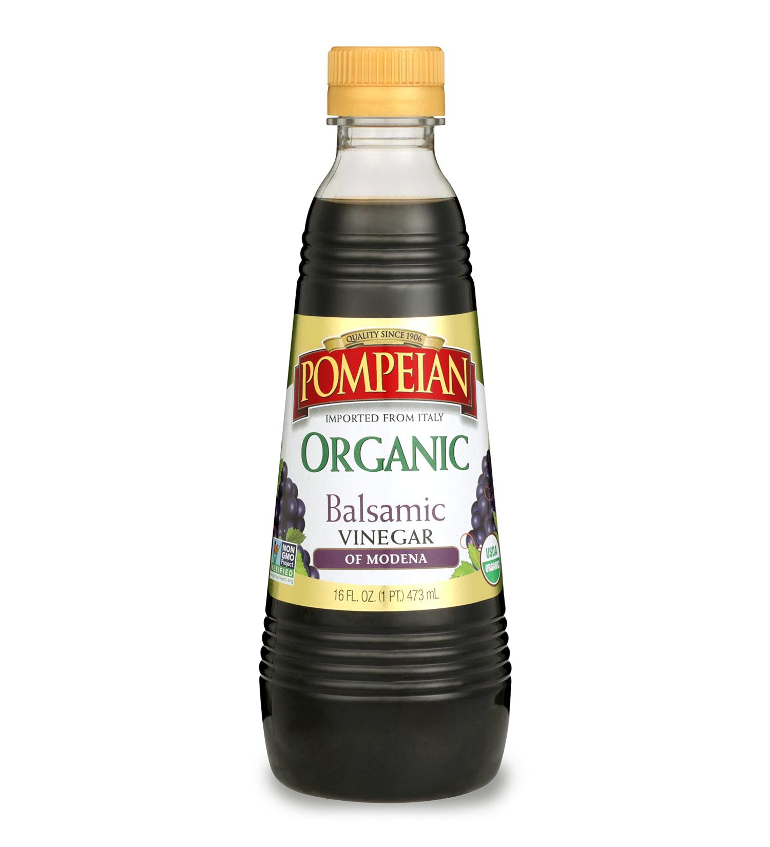 Pompeian Gourmet Organic Balsamic Vinegar 16 FL. OZ. - Ideal for Dressings, Marinades & Vegetables - Non-Allergenic, Non-GMO - Buy Online on GoSupps.com