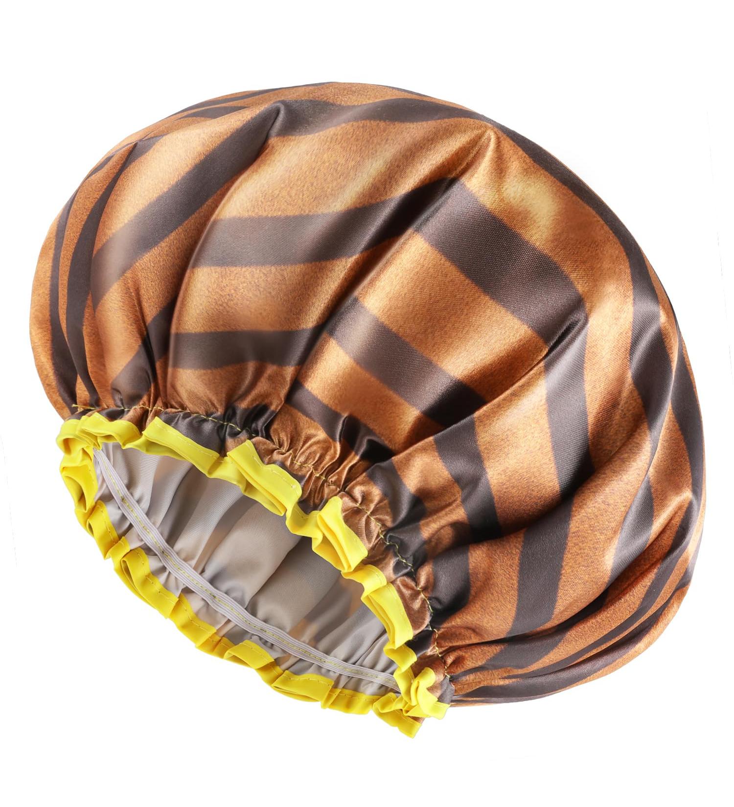 Buy Mikimini 2-Pack Waterproof Shower Hoods - Stylish & Reusable for Women Men Girls & Children | Golden Stripes Design - Buy Online on GoSupps.com